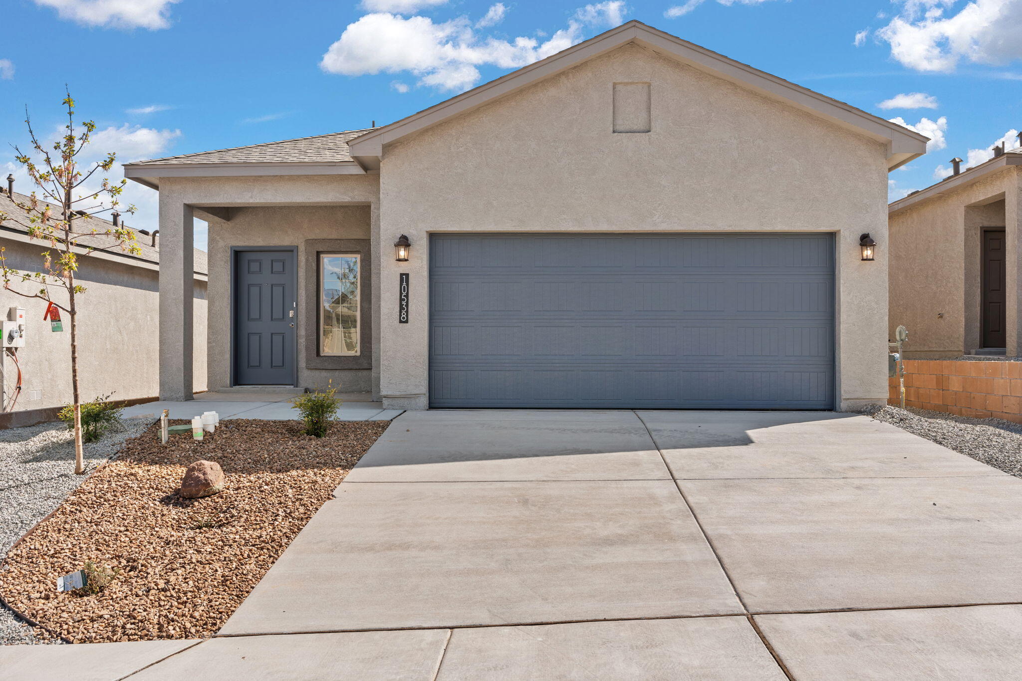 Builder offers $5,000 toward closing costs (Offer could expire/change or go away at any given time without notice)(Offer could expire/change or go away at any given time without notice) Come see our beautiful Sophia floor plan on beautiful corner lot! Brand new beautifully landscaped gated community with forever views. You will enjoy the walking trails, gathering areas and community gardens. This home features a beautiful kitchen with granite stone countertops, dark cabinets and a light grey tile through the dining area that leads to a large covered patio and walled back yard. Large 5ft walk in shower in primary bedroom and double sinks make mornings easier! DR HORTON homes are built to energy efficient codes and offer best warranty for