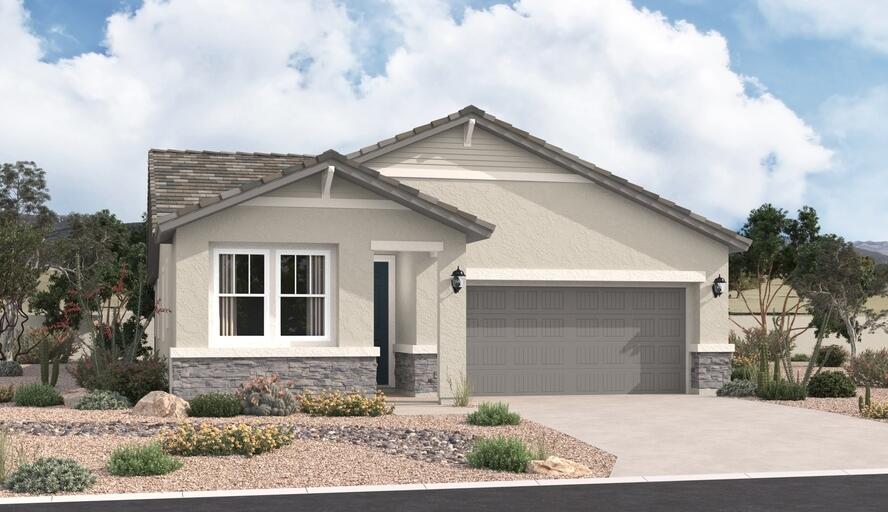 The Emerald floor plan shines as brightly as its namesake. A covered entry greets guests and leads past a full bath flanked by two bedrooms. This home is built with two additional bedrooms and an extra living room with a full bar. An airy, open layout showcases the kitchen, the dining room and the great room, which offers access to a covered patio via center-meet doors. The impressive primary suite is adjacent and includes a walk-in closet and an attached bath. Designer-selected finishes complete this home.