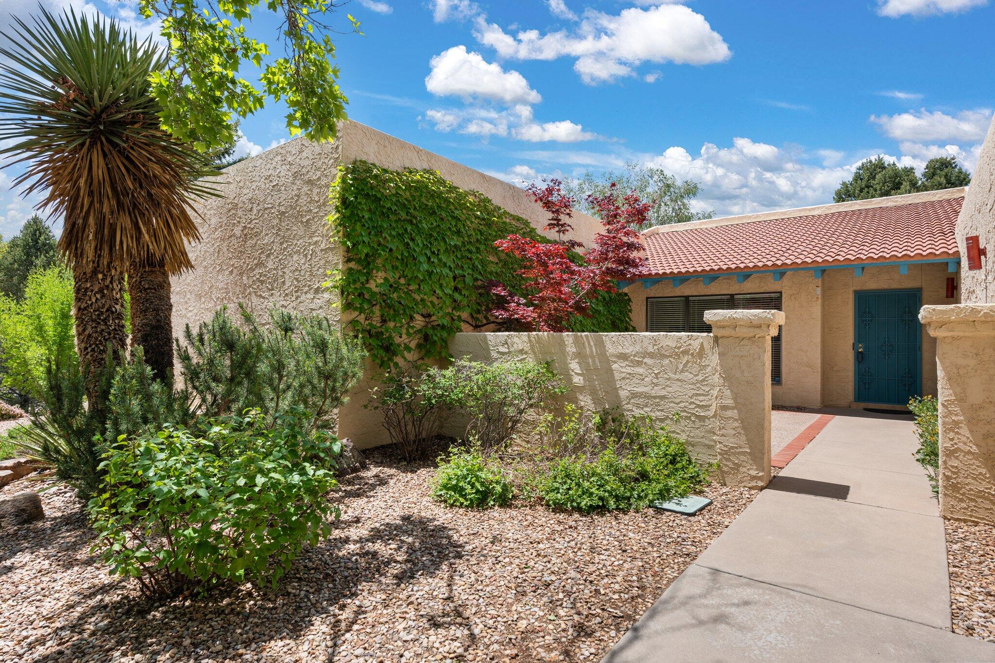 Listing will be active on Friday, 5/16/2025 and ready for showings!  Welcome to this stunning single-story home in the highly desirable Peppertree subdivision! Featuring 4 spacious bedrooms and paid-off solar panels, this home combines comfort, style, and energy efficiency.Step into an inviting courtyard surrounded by mature landscaping, setting the tone for the warm and welcoming interior. Inside, you'll find skylights galore that flood the home with natural light, enhancing every room.The updated kitchen is a chef's dream with stainless steel appliances, granite countertops, a bar top area, pantry, recessed lighting, and thoughtful finishes throughout.