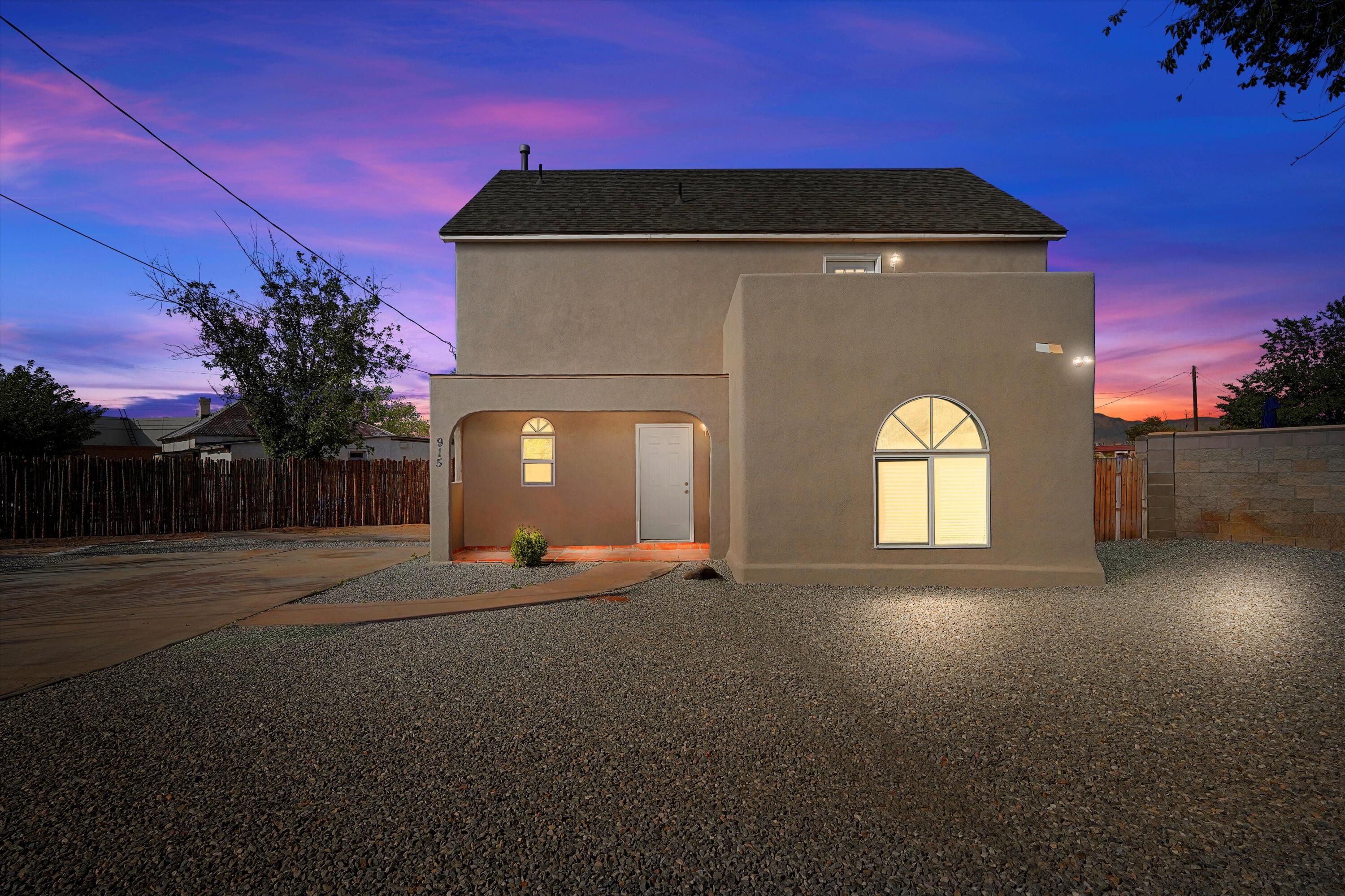 Stunning renovated home in Albuquerque's sought-after Sawmill District! Inside, you'll find a fully remodeled kitchen with modern finishes, updated bathrooms, fresh paint, and all-new flooring throughout. The open, light-filled layout blends comfort and style. Recent upgrades include a brand-new roof and stucco for lasting peace of mind. Just minutes to Downtown, Old Town, and UNM--enjoy easy access to shops, dining, museums, and more. Urban living meets modern elegance!