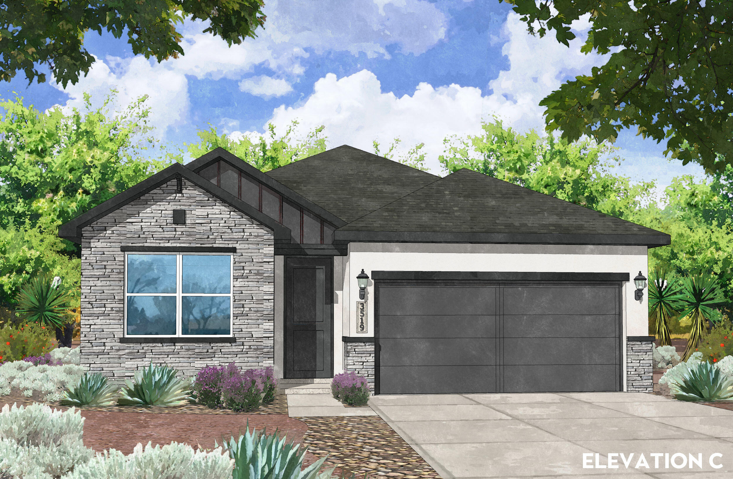 Located in the desirable Lomas Encantadas community, this four bed, three bath home offers 1,994 SQ FT of contemporary living space built to Green Build New Mexico Gold standards, ensuring superior energy efficiency and sustainability. The open floor plan is designed for modern living, featuring a striking twelve-foot sliding glass door connecting indoor and outdoor spaces. Enjoy the covered patio, perfect for relaxing or entertaining. The kitchen is equipped with high-end stainless steel appliances. Don't miss this opportunity to own a home that blends luxury with eco-friendly features! Call today to schedule a tour or inquire about available buyer incentives!