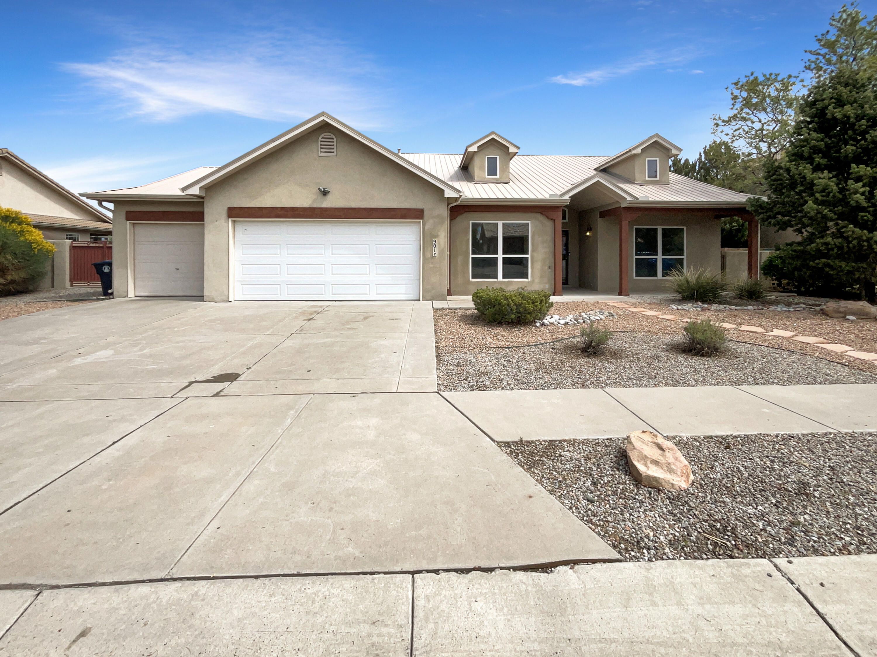 Your dream home is waiting for you! This home has Fresh Interior Paint. A fireplace and a soft neutral color palette create a solid blank canvas for the living area. Step into the kitchen, complete with an eye catching stylish backsplash. Relax in your primary suite with a walk in closet included.  The primary bathroom is fully equipped with a separate tub and shower, double sinks, and plenty of under sink storage. Take it easy in the fenced in back yard. The covered sitting area makes it great for BBQs! Don't miss this incredible opportunity.