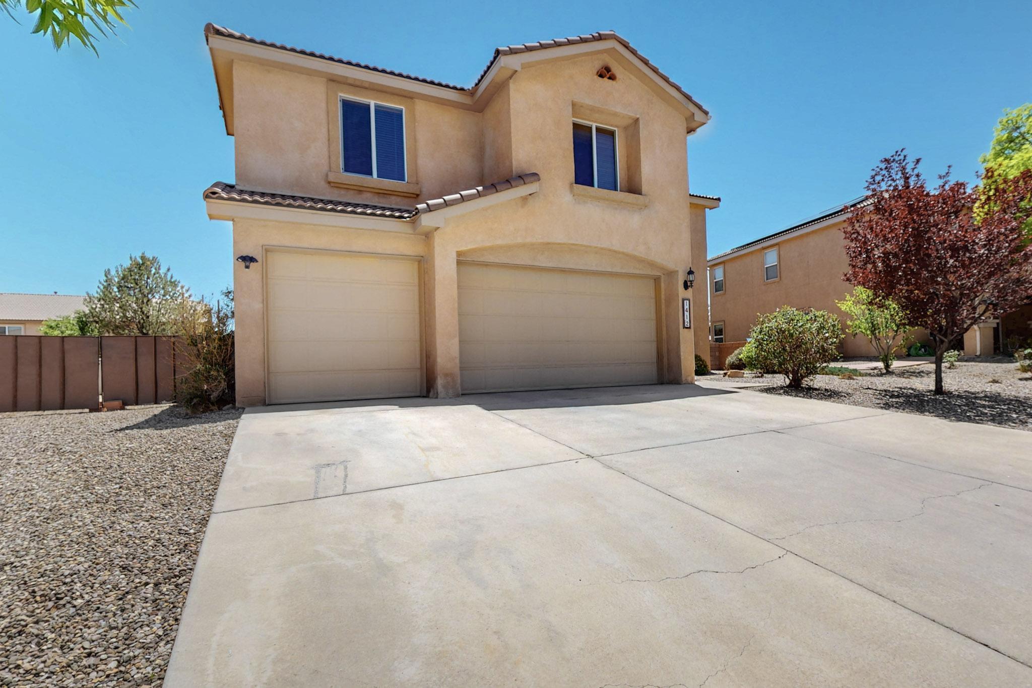 Welcome to this beautifully maintained 2-story, 5 Bed/ 3 CG Pulte home, ideally situated on a generous lot (.21 acres). The main level features elegant, easy-care wood flooring & a seamless flow between the formal living & dining areas, a cozy family room & a bright breakfast nook. The well-appointed kitchen overlooks the backyard and includes a walk-in pantry and a large center island. A convenient downstairs room could be office or home gym. Upstairs, a large loft offers the ideal space for a kids playroom, media room, or additional living area. The expansive primary suite includes a luxurious soaking tub, dual vanity sinks, and and a spacious walk/in closet.Enjoy the outdoors with a spacious backyard featuring a low-maintenance synthetic lawn, mature pine trees--great for entertaining.