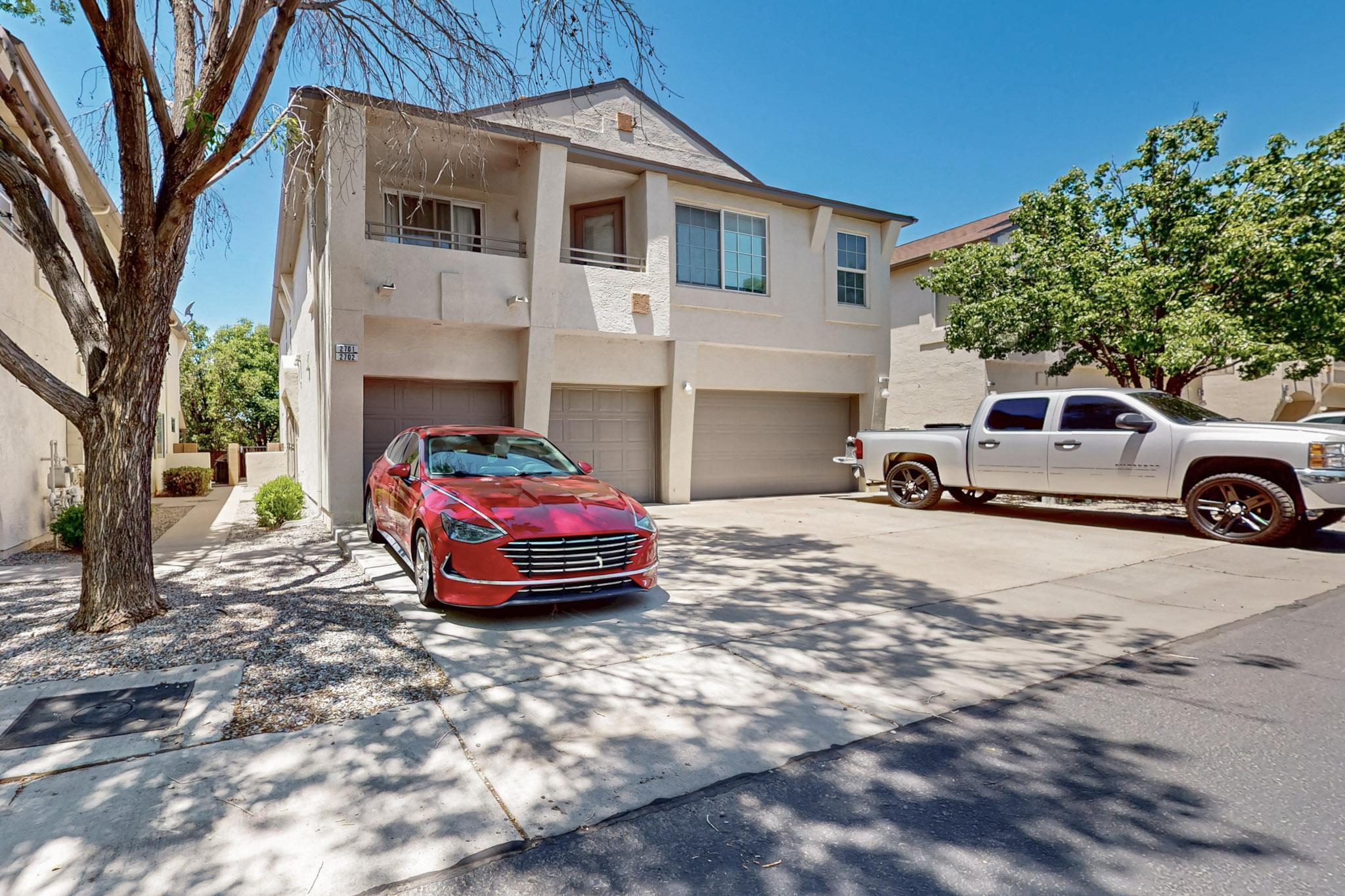 Beautifully Updated 2-Bedroom Condo in Gated Community with Pool, Clubhouse & Private Yard.  Welcome to this great lock-and-leave property--perfect for travelers, second homeowners or anyone seeking a low-maintenance lifestyle. Located in a secure gated community, this home features two spacious primary bedrooms, each with its own private en-suite bathroom, plus a convenient half bath downstairs.  Step inside to an inviting open floor plan filled with natural light, new paint, updated light fixtures, and ceiling fans throughout. The kitchen is a chef's delight, with new kitchen appliances: gas range, refrigerator, dishwasher, and microwave, ample counter and cabinet space, and a pantry. Enjoy in-unit laundry, refrigerated air, and a one-car garage with opener. Outside, the private