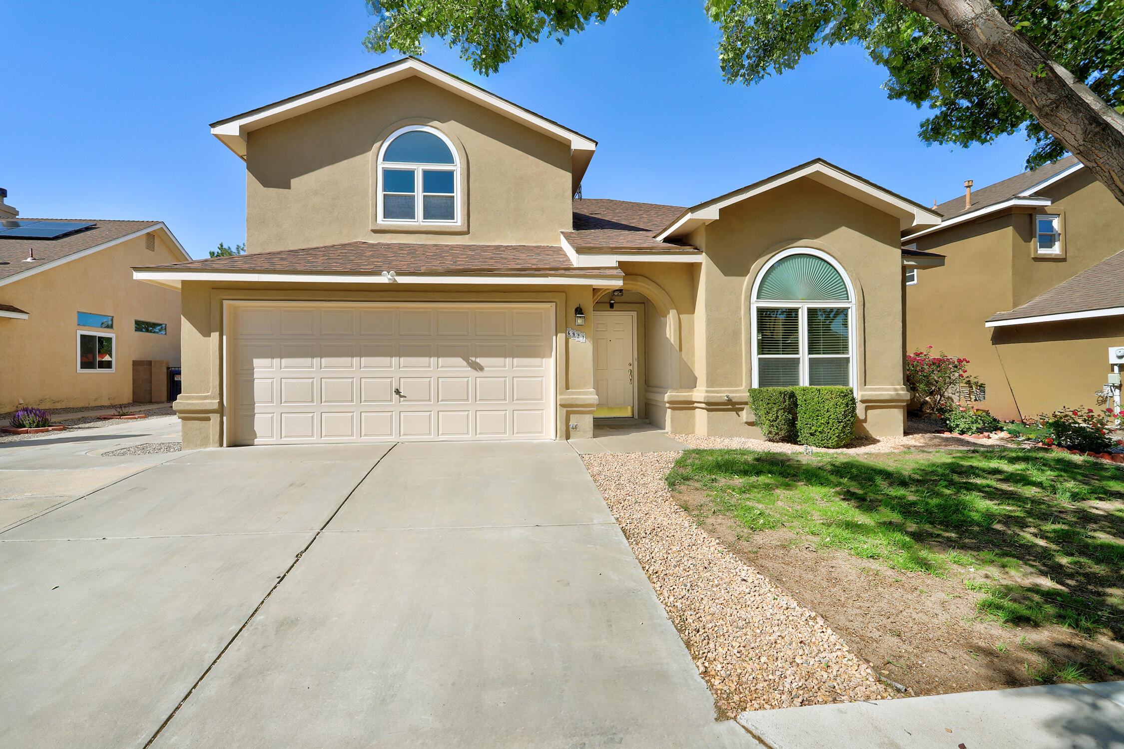 Welcome to this spacious 2,500 square foot single-family home located in the highly sought-after Ventana Ranch neighborhood. With 5 generously sized bedrooms and 2 3/4 bathrooms, this home is designed for comfort and convenience, providing plenty of room for your growing family. The heart of the home is the updated kitchen, featuring sleek granite countertops, a gas stove, and ample cabinet space--ideal for the home chef. The open floor plan offers two large living areas, perfect for entertaining or family gatherings, while new flooring and fresh paint in most of the home give it a bright, modern feel.Step outside and enjoy the expansive backyard--perfect for kids to play, family barbecues, or even adding your dream outdoor oasis. The newer roof (2019), and stucco (2017) ensure peace of mind