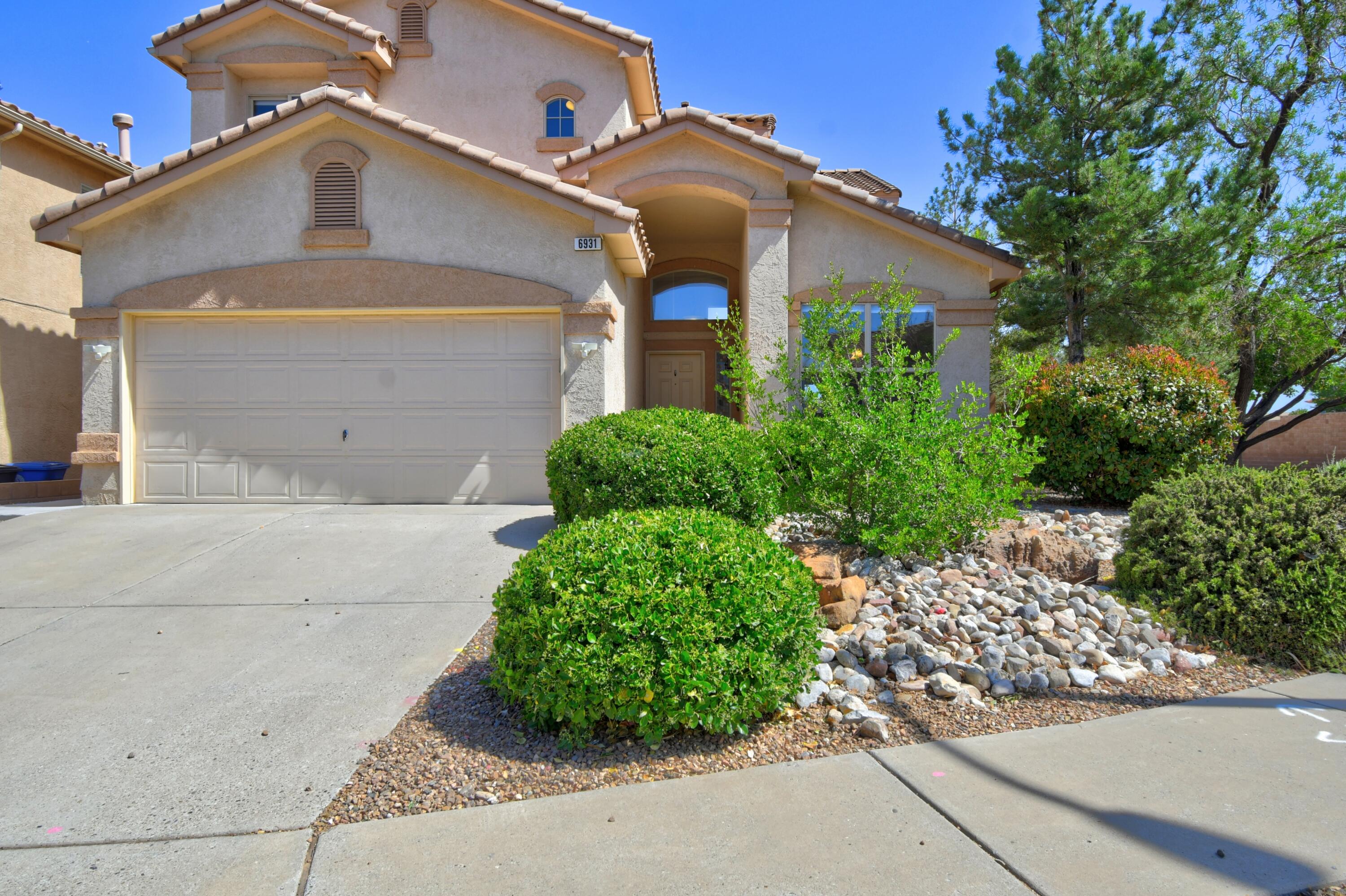 Amazingly well maintained and upgraded home in La Cueva School District. Granite countertops in kitchen and baths done in 2024. Wood look tile flooring in downstairs main rooms. Newer A/C. Water heater 2018. Low maintenance landscaped front & back with a covered rear patio for relaxing on warm summer nights. Loft area upstairs has become a craft room/office but is an optional 4th bedroom. Great location with shopping and numerous restaurants close by. Easy access to I-25 for those needing to go to work even in Santa Fe! Come see this beautiful home. Domingo Baca Community Center is near by.