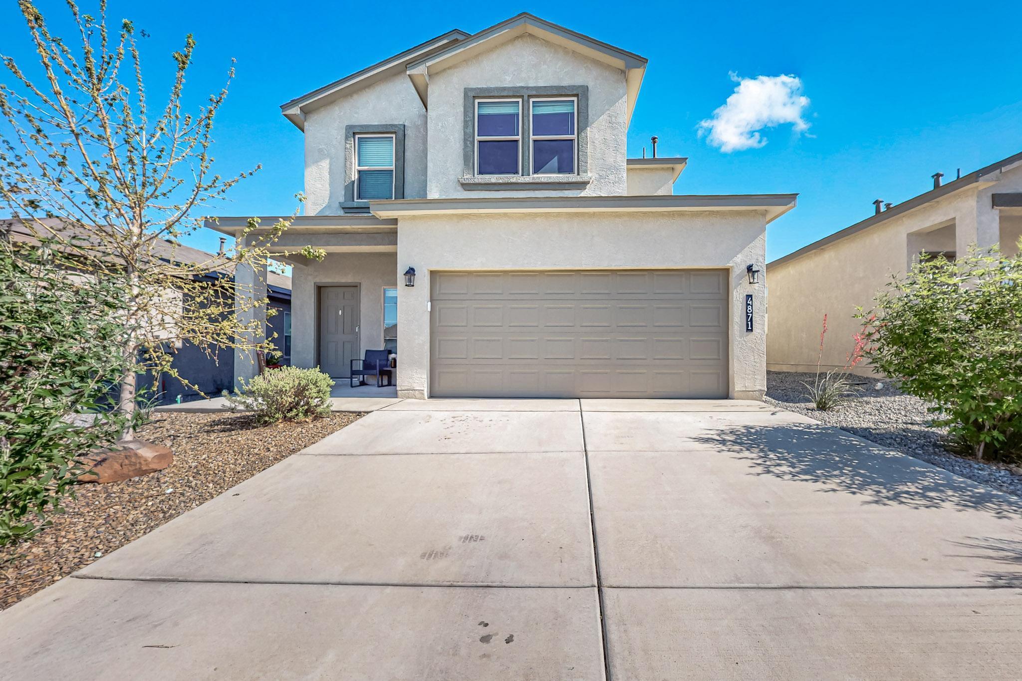 Quick Move-In Ready Beauty with Landscaped Yard & Modern Upgrades! This lightly lived-in 2022-built home has all the bells and whistles you've been looking for-including a fully landscaped backyard with LOW MAINTENANCE TURF! Inside, you'll find a soothing, neutral color palette that creates a warm & welcoming atmosphere throughout. The home features an open-concept layout with a spacious kitchen, dining & family room flow. The kitchen is a chef's dream complete with: Stainless steel appliances, Granite countertops, large center island, Full subway tile backsplash & spacious walk-in pantry. The primary suite is located on the main floor & offers a relaxing retreat with an ensuite bath. Upstairs, you'll find 3 more bedrooms & a large 2nd family room, office/media room. Located near 2 parks!