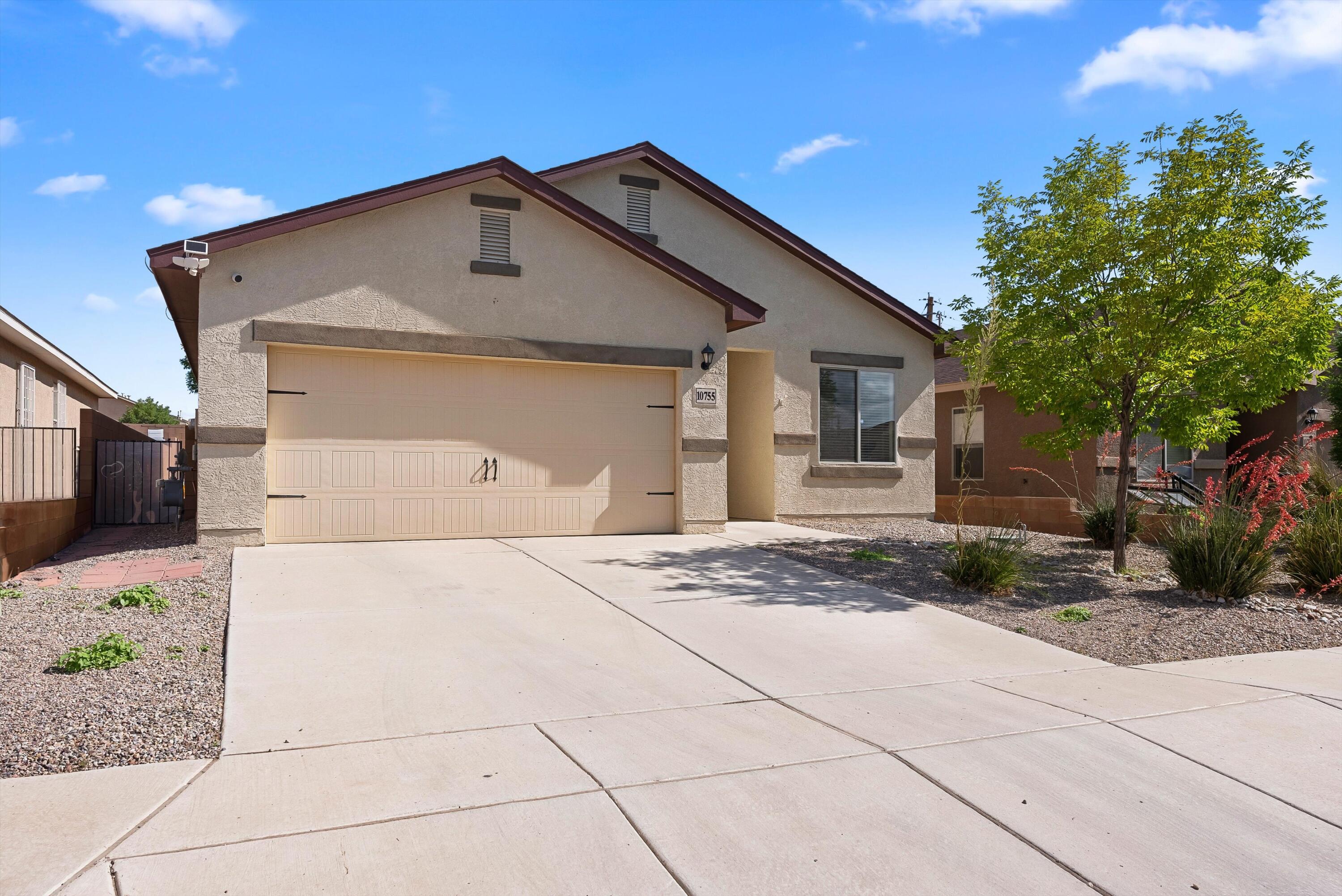 Open House Sat 6/7 and 6/8 2-4 pm.   Tucked into the charming and well-kept community of Sierra Ranch, this beautifully maintained home offers comfort, style, and space to enjoy inside and out. You'll love the ceramic tile flooring in all the right places, paired with neutral carpet in the bedrooms.The kitchen features rich, upgraded stained Maple cabinets in a warm Nutmeg finish with elegant crown molding--both functional and inviting. The open living area with 9ft ceilings adds a sense of space and natural light, making it ideal for relaxing or entertaining.Step outside to your spacious xeriscaped lot with a covered patio--perfect for enjoying New Mexico's beautiful evenings without the maintenance.