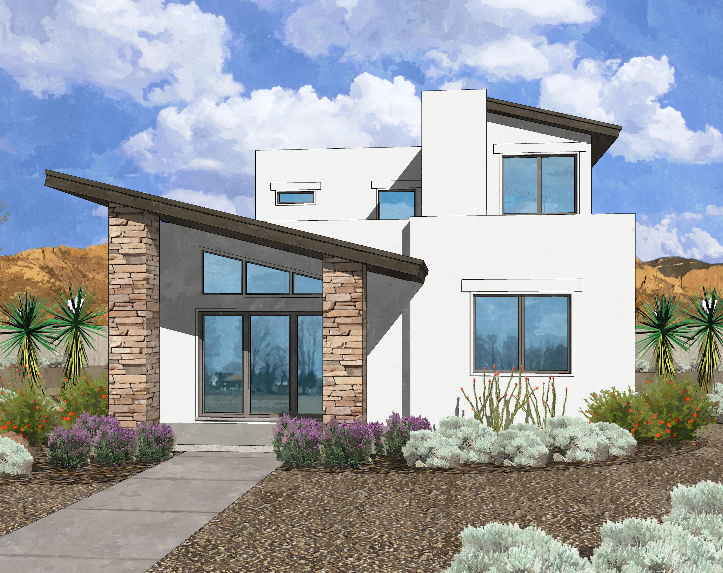 Introducing Westway Homes AlbuqURBAN Series of Homes. This fantastic floor plan is an open, modern design built for the way we live today. The kitchen features designer cabinets and Bosch stainless appliances. The primary suite is downstairs and features a gorgeous bath with a tub, walk-in shower and enormous closet. This is a great floor plan in Albuquerque's most innovative community! This home will be complete and ready to close in September, 2025.