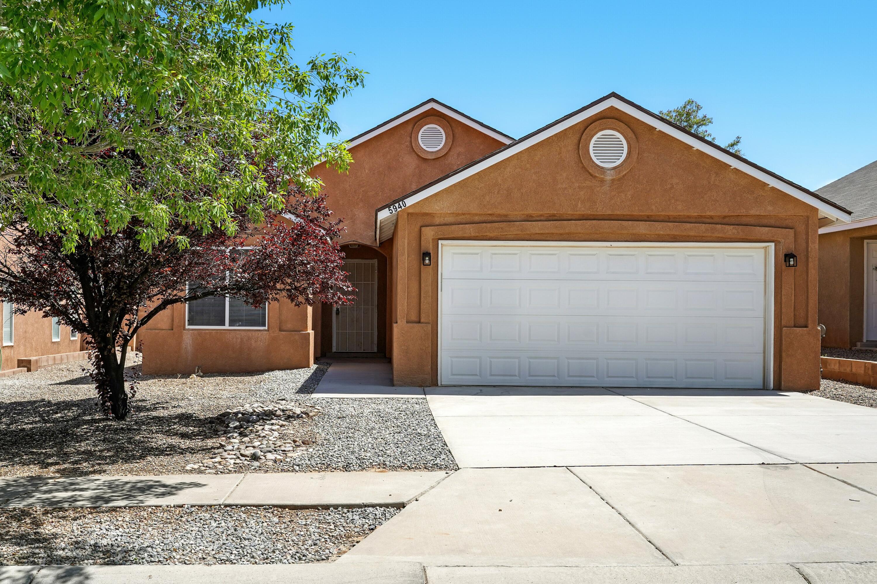 Welcome to this charming 4-bedroom, 2-bathroom home located in one of Albuquerque's most sought-after neighborhoods. Featuring a spacious open floor plan, this home offers a large living and dining area perfect for entertaining or relaxing with family.The freshly painted interior adds a modern touch, while the kitchen includes a brand-new dishwasher that conveys with the home. New light fixtures, ceiling fans. The master bedroom boasts a walk-in closet, providing ample storage and convenience.Enjoy low-maintenance landscaping in the front yard and a blank canvas backyard ready for your personal touch. A two-car garage adds additional functionality and storage.Don't miss this opportunity to own this home with great potential in a prime location!