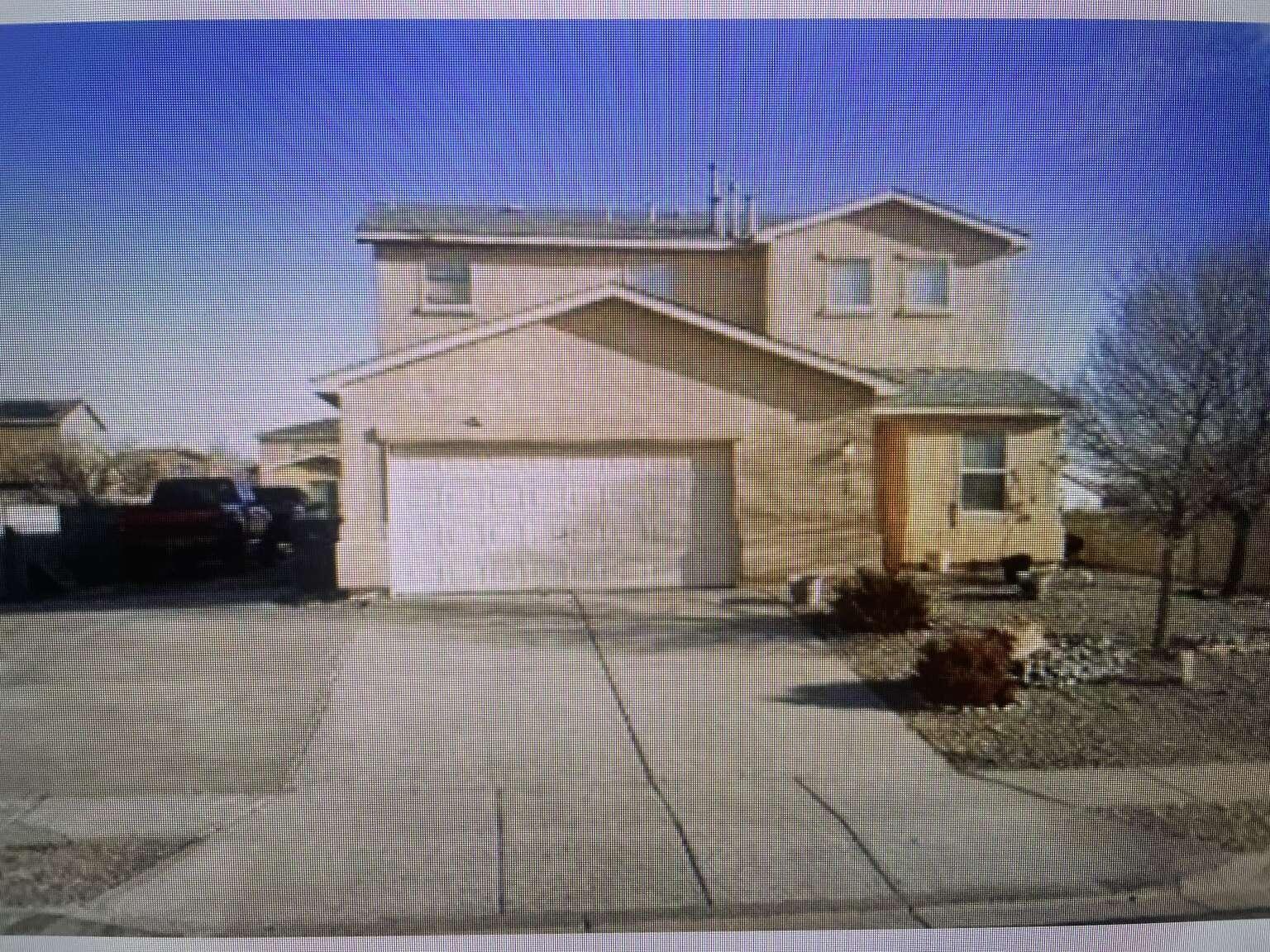 Spacious home with beautiful back yard view of the Sandias! Two story, 4 bedroom, 2.5 bath, 2555 sq feet. 2 1/2 car garage. Master bedroom downstairs. Playroom up stairs with other 3 bedrooms, all with walk in closets. Extra large cabinets in Kitchen. Both full bathrooms have double sinks. Lots of storage. Back porch with fans/speakers built in. Nice built matching shed in the back. Backyard access for RV. Kitchen, Living Room and Dining room open and spacious. Nice private cul-de-sac. Large backyard for entertainment.