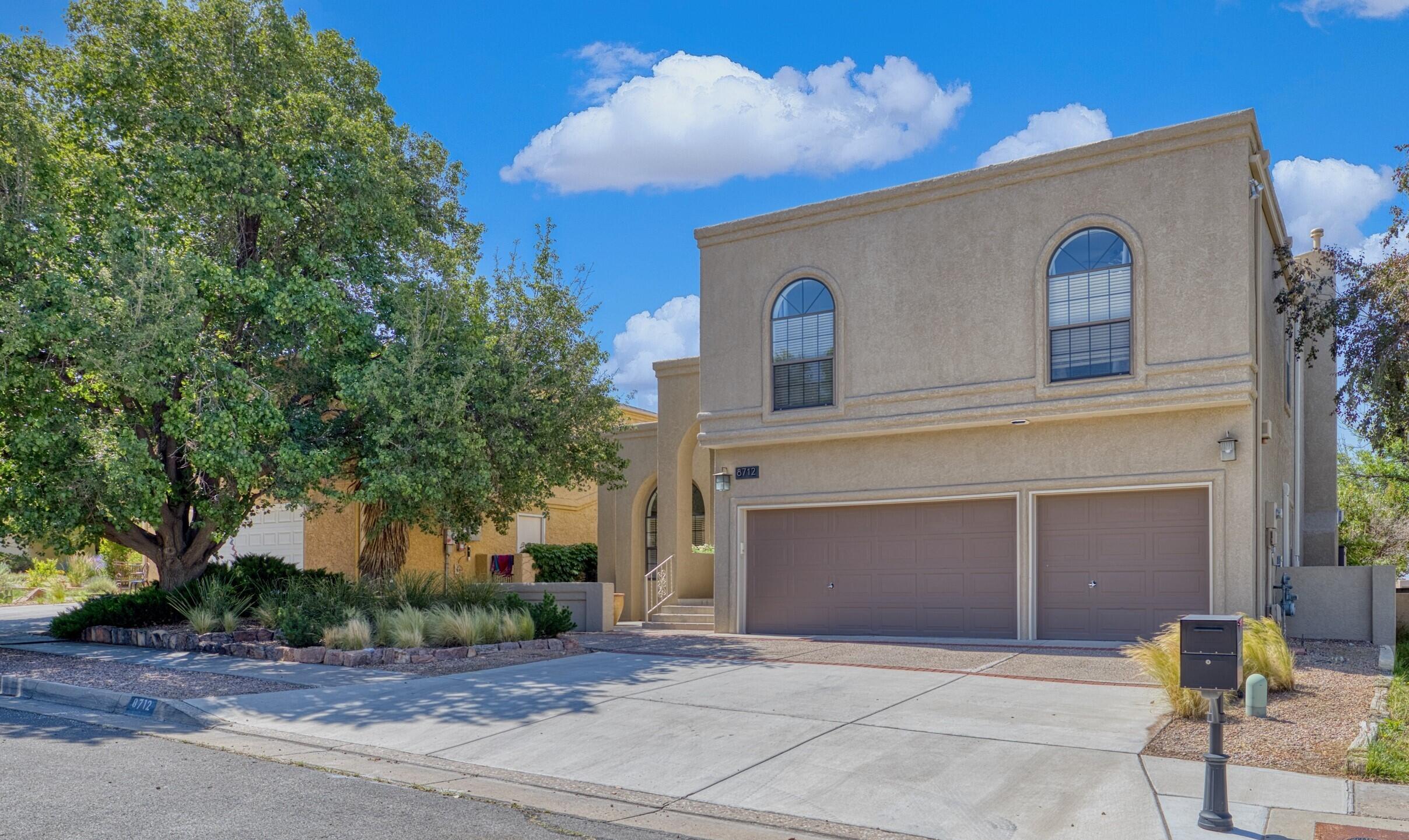 Stunning property boasts 4 spacious bedrooms, office, 2 living areas, 2.5 bathrooms, & 3-car garage. Primary suite with large jetted tub, separate shower with dual shower heads, vanity table, dual sinks, spacious walk-in closet, & deck.  Kitchen features stainless steel appliances including  new oven, microwave, & cooktop, granite countertops, pull-out shelving, farmhouse sink, pull-down faucet, under-cabinet lighting & cozy breakfast nook.  Other features include new HVAC 2022, new TPO roof 2022, wood blinds, updated light fixtures, updated flooring, integrated fireplace with stone surround, double glass panel doors with built-in blinds.  Beautifully landscaped backyard with water feature & covered patio with gas hookup.  La Cueva School District.  Schedule a tour today!