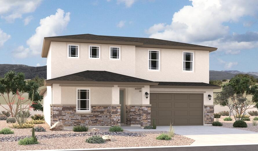 The notable Elderberry boasts four generous bedrooms, including a main-floor primary suite with a spacious walk-in closet and a private bath. It also offers an expansive great room, a dining nook, a thoughtfully designed kitchen showcasing a center island and a generous walk-in pantry, and a charming covered patio. An upstairs loft offers additional versatility. A convenient laundry, storage area and mudroom round out this two-story plan. Designer-curated fixtures and finishes are included