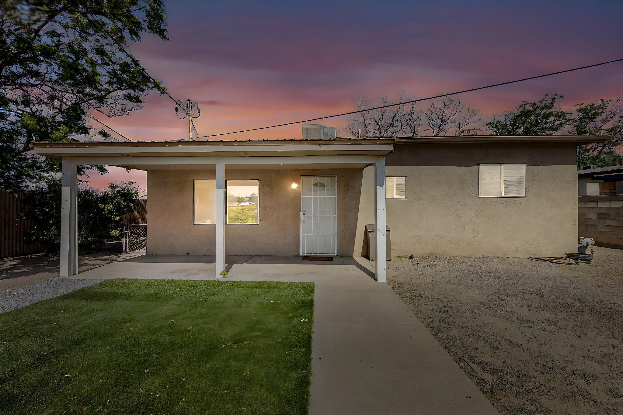 Professional photos and floor plan 6/19! This 2 bed, 2 bath cutie is full of personality and packed with updates where it counts: metal roof (2022), fresh paint inside and out, upgraded electric (no shocking surprises!), and appliances all under 3 years old. You'll enjoy privacy, nature, and a vibe that's equal parts cozy and cool, the perfect place to rest your bones. The fully fenced yard is perfect for gardening, playing, or just soaking in the Sandia views. Whether you're a first-time buyer or just someone who appreciates character, quirky charm, and a little unexpected fun--this one's to die for.