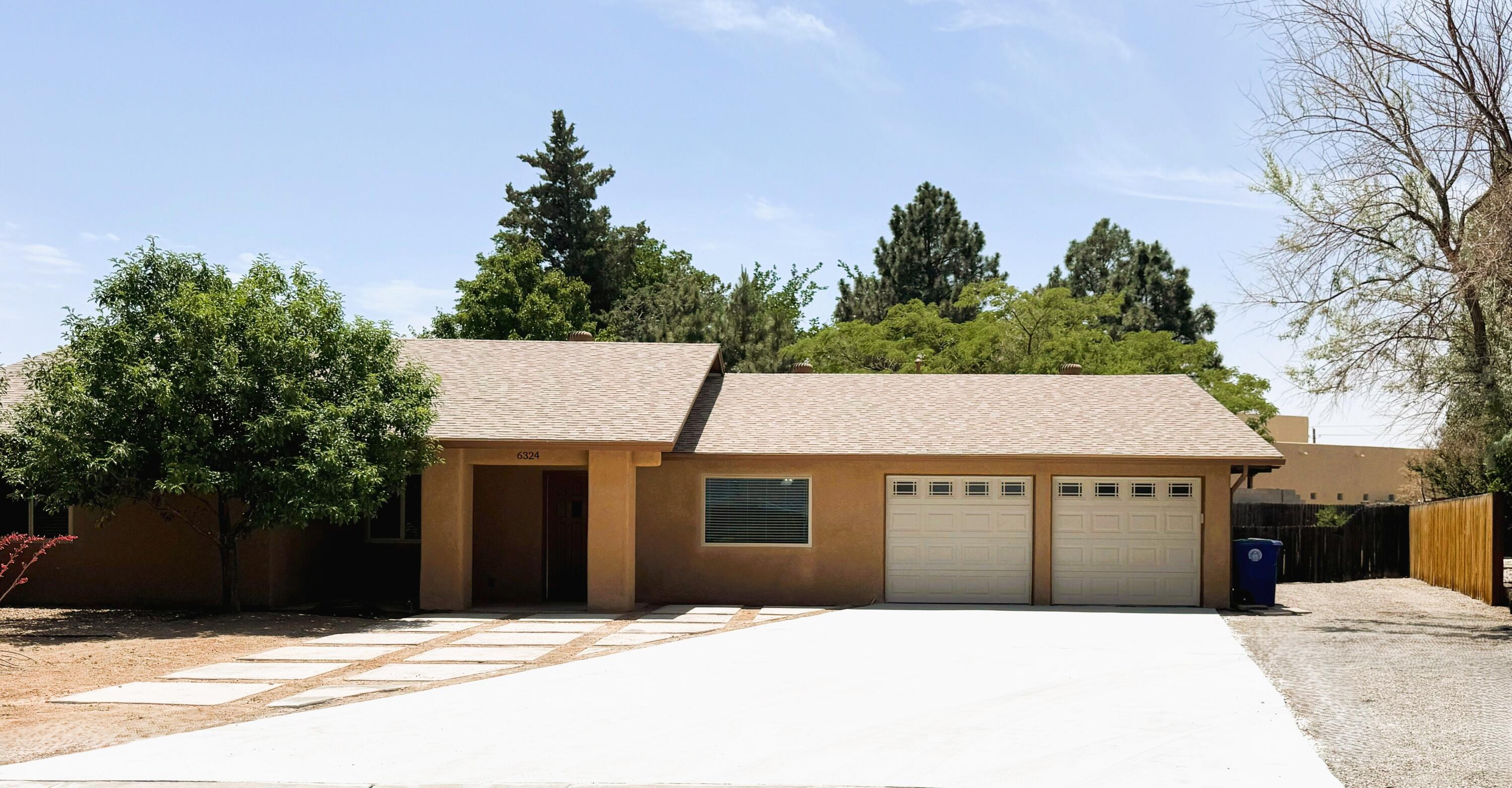 TURN KEY and ready FOR YOU to Move Right In! *  FABULOUS FEATURES include-- Nature Sanctuary-like backyard with mature landscaping, tall pines, grass and covered porch, automatic sprinklers in front and backyards **NEW IN 2025 -  HVAC A/C & Heat, Laminate flooring, Freshly Painted, Driveway patched and repaired, Flush lighting in garage * Newer REMODELS include 2023 Roof replaced, 2022 Hot Water heater replaced,  Quartz Kitchen Counter tops with painted bases, custom Tile in bathrooms,  Gas fireplace,  2016  Windows, Stucco repaired, Xeriscaping * 2016 Garage doors replaced.  ****Single Story, 1892 SF, 4 bedrooms/2 bath on .33 acres in Volcano Vista School District.    Off street parking for 6 vehicles, Side of house and backyard  has room for parking RV, Boat, Trailer, or gardening