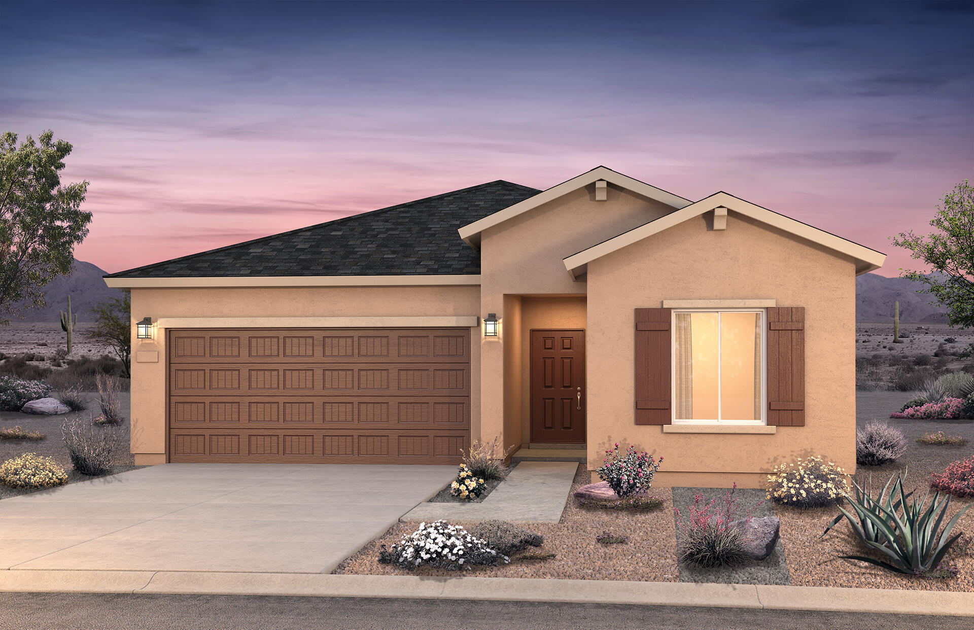 Tired of paying rent? Invest in a new home at Rainbow Canyon - Rio Rancho's newest community minutes from shopping. Rainbow Canyon offers ''life-tested'' modern floor plans at an affordable price designed to enhance your evolving lifestyle. The Verbena is an open 3 bed 2 bath home. It is filled with beautiful finishes, a covered patio and plenty of natural light. Centex plans feature openness and high energy-efficiency designs to boast livability and savings on utility bills! Enjoy a stunning kitchen complete with stainless steel appliances, tons of cabinet space, and a walk-in pantry, including a side-by-side refrigerator, granite countertops, and 15'' x 15'' tile in wet areas.