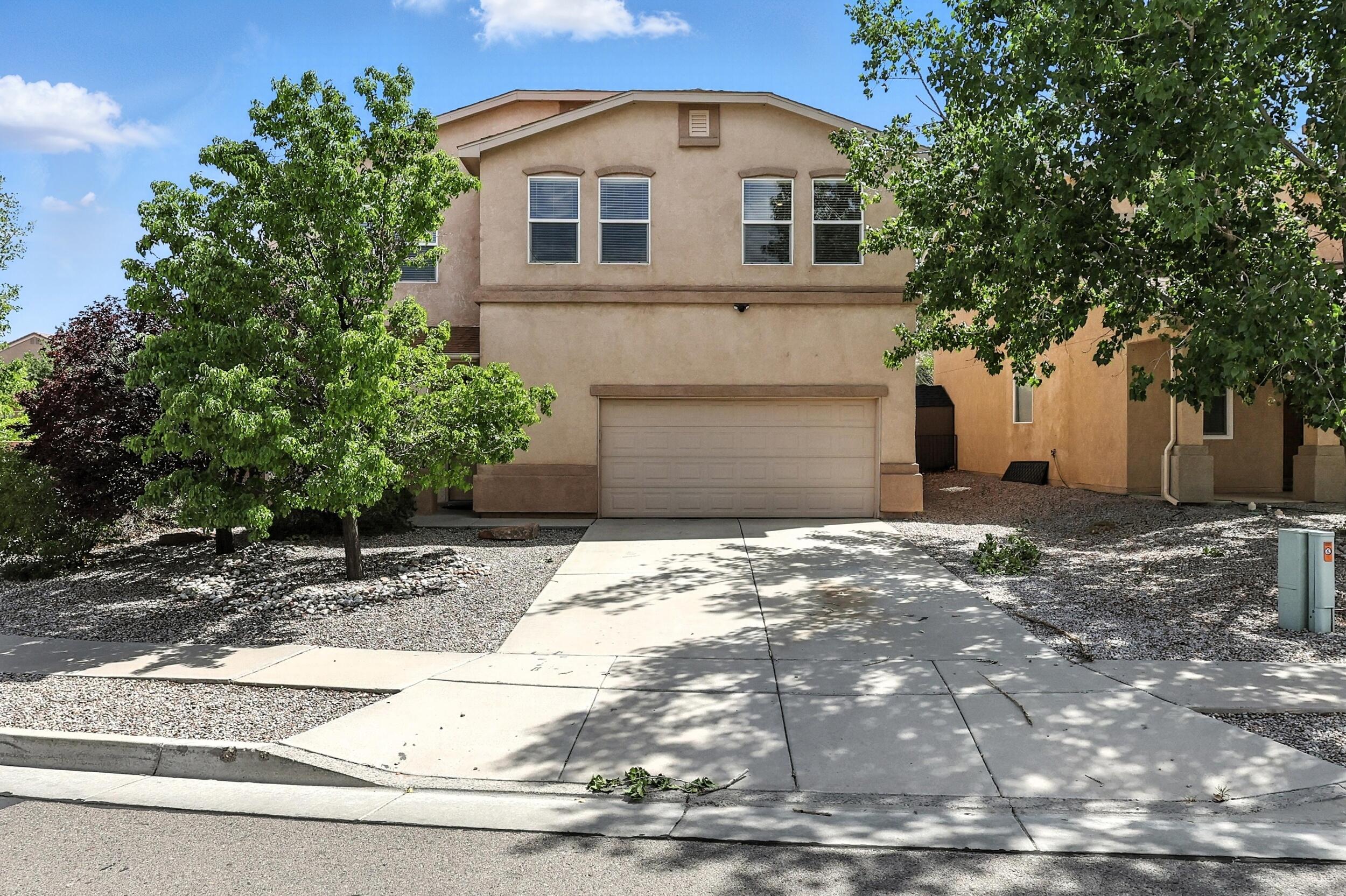 Beautiful move-in ready home on corner lot w/easy access to walking trails. Brand new LVP flooring. Large eat-in kitchen w/ extra bar seating & a corner pantry for easy storage/organization. Main LR has room to entertain or relax next to the cozy gas fireplace. Multiple living areas provide space for all your needs: formal dining, office, library, school/hobby room, playroom, workout room, art studio, etc. 2 refrigerated air units keep things cool & a by leased solar system keep things affordable! Primary BR is roomy enough for a for quiet reading/relaxing area, has a walk-in closet w/ custom shelving. Primary BA has extra storage & a unique flex area provides options to have an upstairs laundry, sauna, shower, etc....