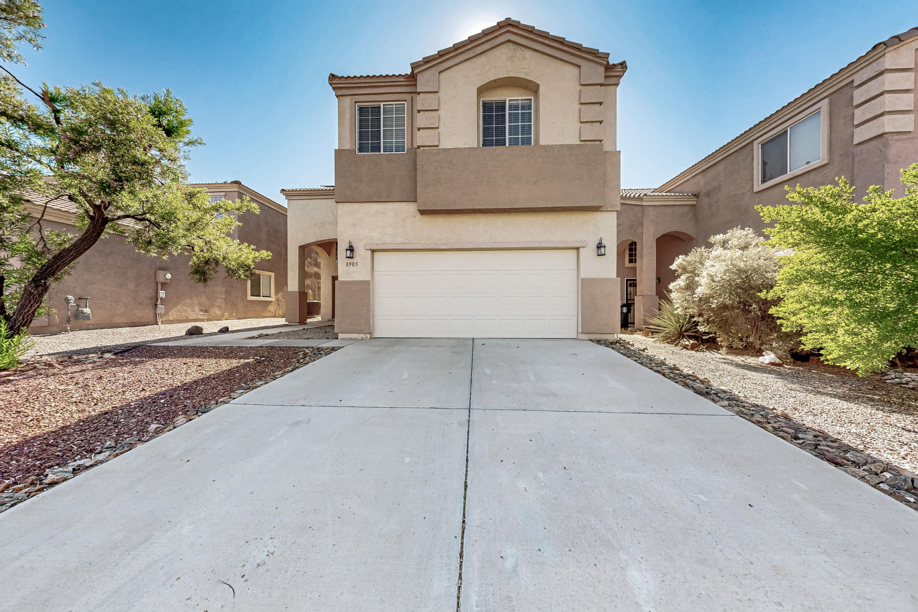 Welcome to an exceptional home offering space, efficiency, and comfort in one of Albuquerque's desirable neighborhoods! This impressive 2,700 square foot property features 4 spacious bedrooms and 3 living areas, including a huge loft that doubles as a third living room or flex space, perfect for a game room, home office, or theater setup. The home is in excellent condition & truly move-in ready. From the moment you enter, you'll notice the open floor plan, abundant natural light, and functional layout that caters to both everyday living & entertaining. One of the standout features of this home is the solar panel system, which significantly reduces utility costs and the solar panels will be paid off at closing.  Don't miss your chance to own a large home in pristine condition.