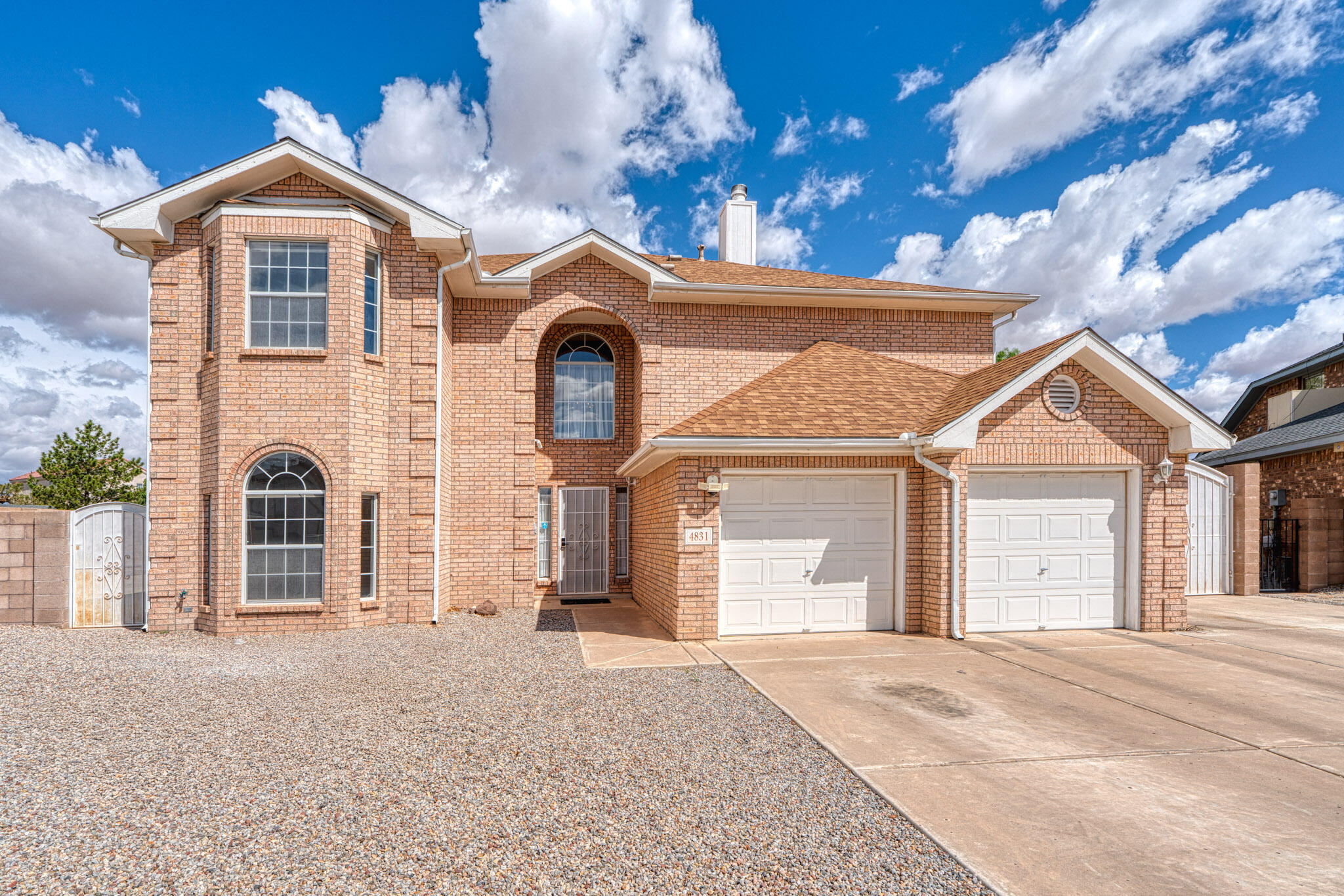 Beautifully upgraded 4BR/3BA brick home on a cul-de-sac corner lot in Paradise Greens with over $100K in improvements! Enjoy soaring ceilings, skylights, and an open floor plan. The remodeled kitchen boasts custom tile flooring, stone countertops, new cabinets, SS appliances, and a Fotile vent hood. Features brand-new laminate flooring, refrigerated air, fresh interior paint (2021), and a newer roof (2017). Luxurious owner's suite with view deck, jetted tub, and walk-in closet. Upstairs loft/office and main-level bedroom. Private basketball court, 3 large storage units, and 360 security cameras. Walk to Paradise Hills Golf Course!
