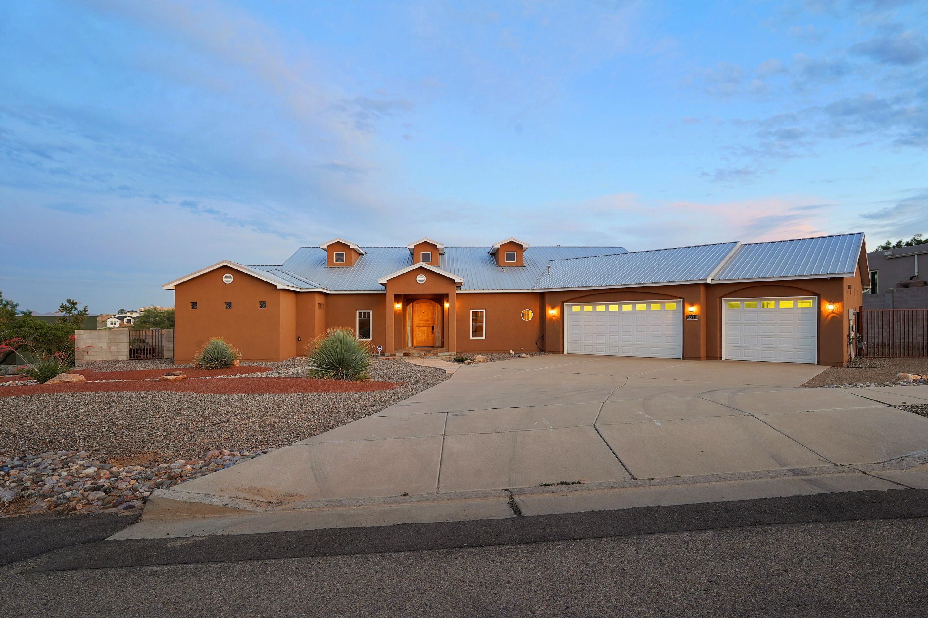 Imagine waking up every morning to the serene beauty of the Sandia Mountains just outside your window. This 4-bedroom home, with its tall ceilings and open, airy spaces, feels like a personal retreat, where every detail is designed for comfort and elegance. The breathtaking views will take your breath away whether you're inside or outside soaking in the beauty from your lush, low-maintenance backyard with pull through garage and access for toys. The heart of the home is the chef's kitchen, where SS appliances, ample counter space, a spacious pantry await your culinary creations. Retreat to the large primary suite where a quiet ambiance create the perfect sanctuary. With a versatile office/flex room and just steps from a lush park, this home is truly a dream & $10K Flex Cash for Buyers!!!