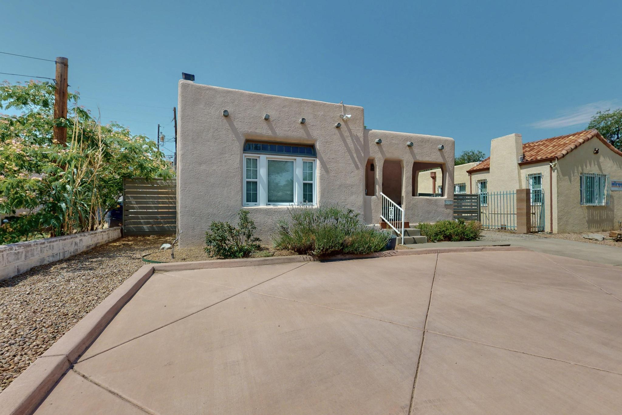 This lovely and charming 2-bed home in Nob Hill is just steps from local eats and shops. Step into a bright and welcoming updated kitchen and dining room. The renovated bathroom gives you an oasis within your own home. Newer windows, 2023 refrigerated air and furnace, plus a 2019 TPO roof give you peace of mind. A large backyard, and shaded patio perfect for entertaining. Love the furniture? Great news - this home is being sold furnished! Home is zoned for mixed use--great rental or live/work potential. Don't miss this move-in-ready gem in a walkable, vibrant neighborhood!