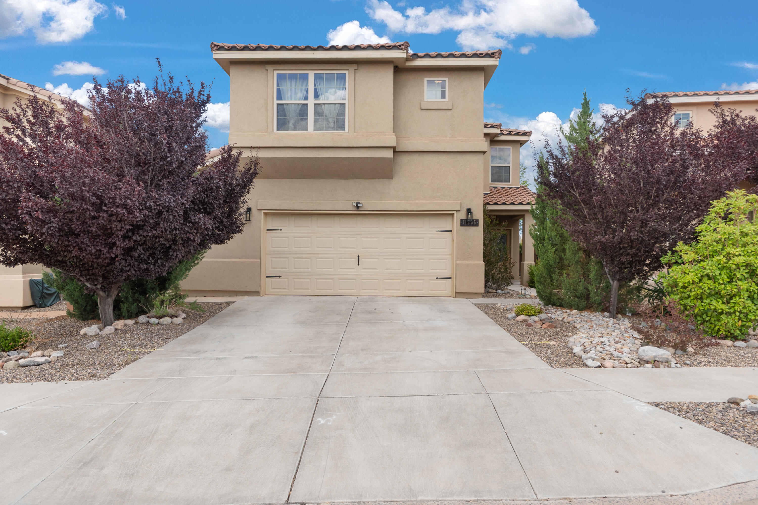 Everything you love about Juan Tabo Hills - Newer homes on the east side of town, minutes from the KAFB, but NO PID. Sitting on an elevated lot, with many updated finishes. Open and bright - no carpet. Flexible layout offers 4 bedrooms and office on the main floor with a 3/4 bath. Could be a 5th bedroom on the main floor if needed. Ample laundry room upstairs. Great kitchen with granite countertops, unique tile work and a breakfast nook. Take advantage of the owned solar system with the EV outlet in the garage. Back yard is a wonderful space with views for miles- still time for making summer memories in this very special home. Plan to see this one this weekend..