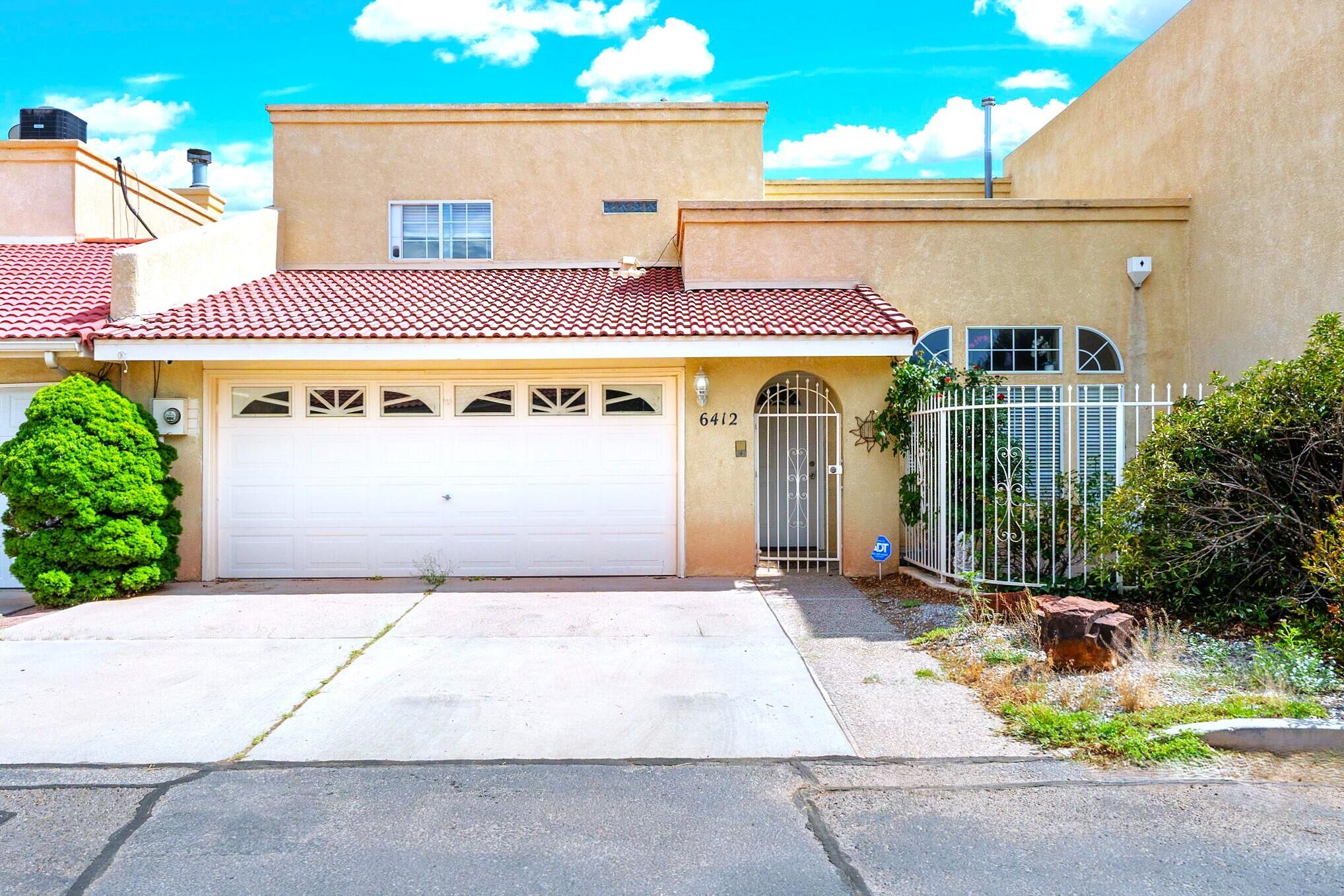 Charming 3 Bed 2 Bath Townhouse for sale in the Ladera Heights! This home's location is ideal... overlooking the Ladera Golf Course from the upstairs balcony. The upstairs sunroom / office space brings lots of natural light with floor to ceiling windows. The large primary bedroom is conveniently located on the main floor. Baseboard hot water heating has money saving potential! The built in central vacuum cleaner adds convenience while cleaning. The high ceilings make the living area feel spacious and open. Nearby restaurants and shopping such as Panera Bread, Chipotle, Starbucks, Chick-Fil-A, Jinja, Sprouts, PetSmart and more! Located just down the road from St. Pius High School. This home offers convenient access to I-40 and Coors / Montano/ Ladera. Come see this home today!