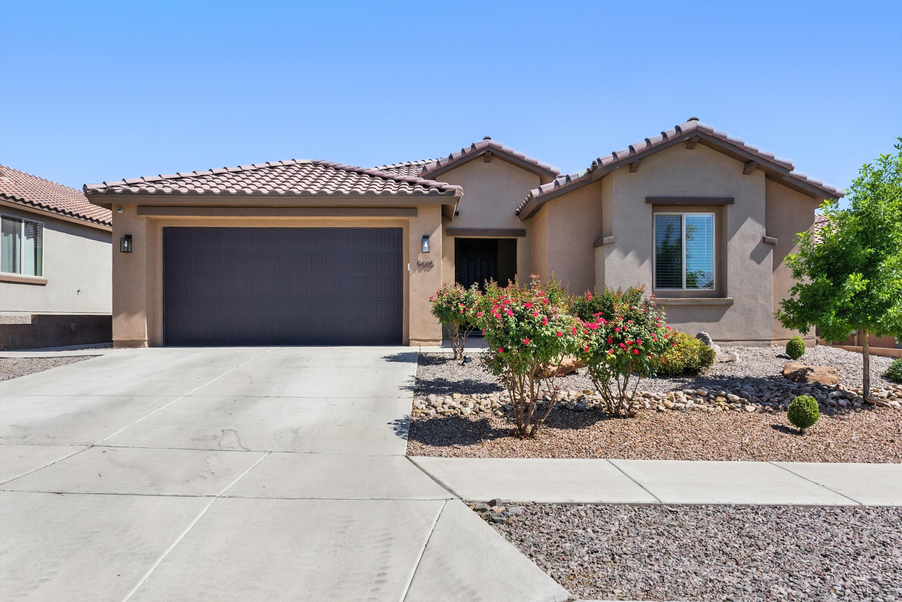OPEN HOUSE 7-12 from 11am-1pm.  This stunning PULTE home offers spacious living with 4 large bedrooms and a versatile flex room--perfect for a home office, hobby room, library, or even an additional bedroom.  The open-concept floor plan is ideal for entertaining and family gatherings, with a chef's dream kitchen featuring high-end stainless-steel appliances, quartz countertops, and a large kitchen island that makes cooking and hosting a breeze.  The spacious primary bedroom offers a generous walk-in closet, dual vanity sinks, and a luxurious walk-in shower. Additional upgrades include a whole-home water softener and a reverse osmosis drinking water system at the kitchen sink. Step outside to a fully landscaped backyard featuring low-maintenance artificial turf and a fun playground