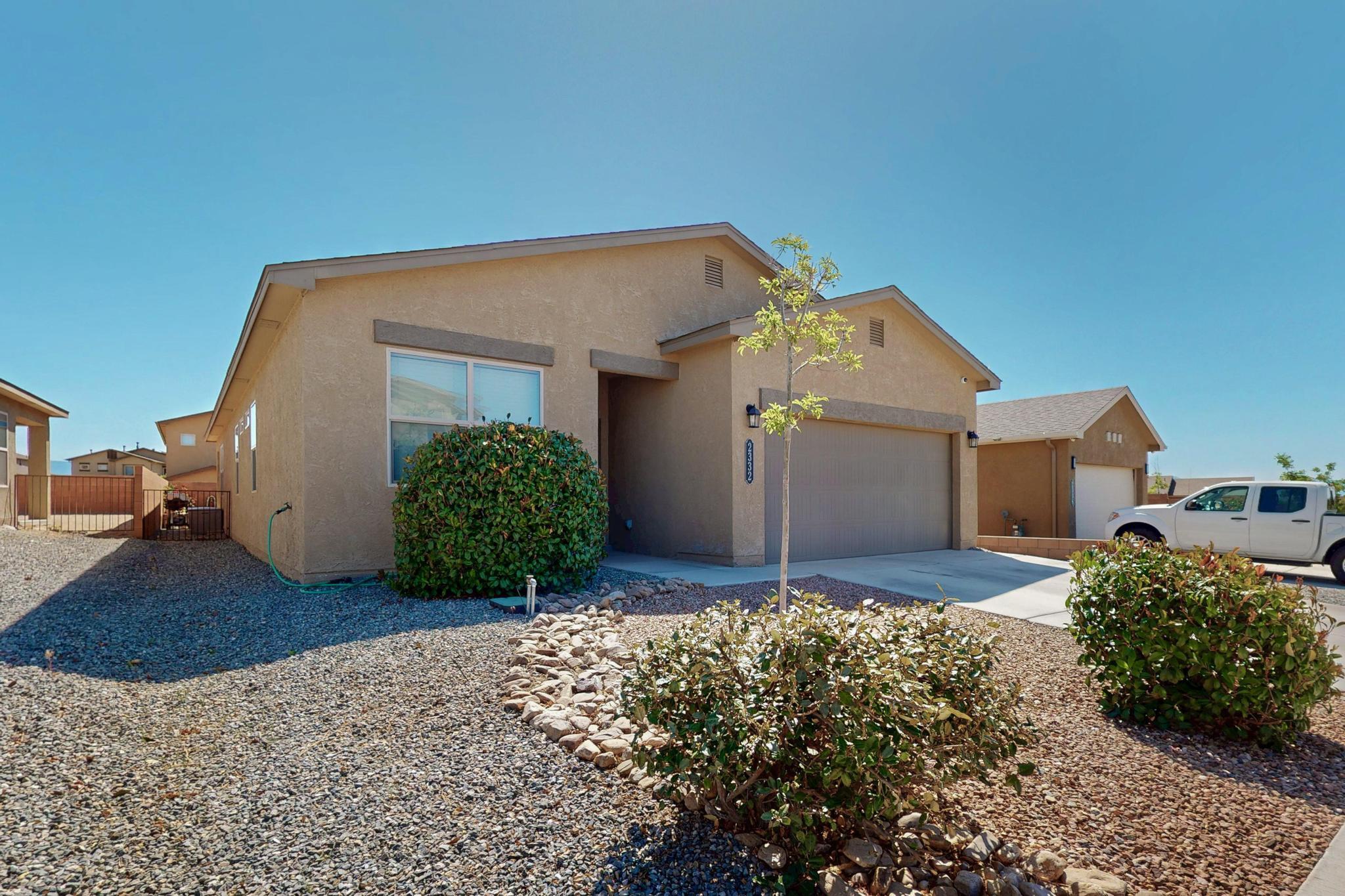 Gorgeous 1,863 SqFt home located in a secure gated community. 3 Bedrooms + Possible 4th Bedroom/Flex Space. This 2020 DR Horton home offers modern comfort and flexible living. With 3 bedrooms plus a flex space that can serve as a 4th bedroom, 2nd living room, or home office, the layout adapts to your needs. The kitchen features granite countertops, stainless steel appliances, a large dining area, a walk-in pantry, and an island w/ seating--offering both style and functionality for everyday living and entertaining.Energy-efficient details include low-flow fixtures, refrigerated air, and a modern HVAC system. The beautifully landscaped backyard includes a covered patio--perfect for entertaining or relaxing. A well-designed and move-in-ready home under $350,000!