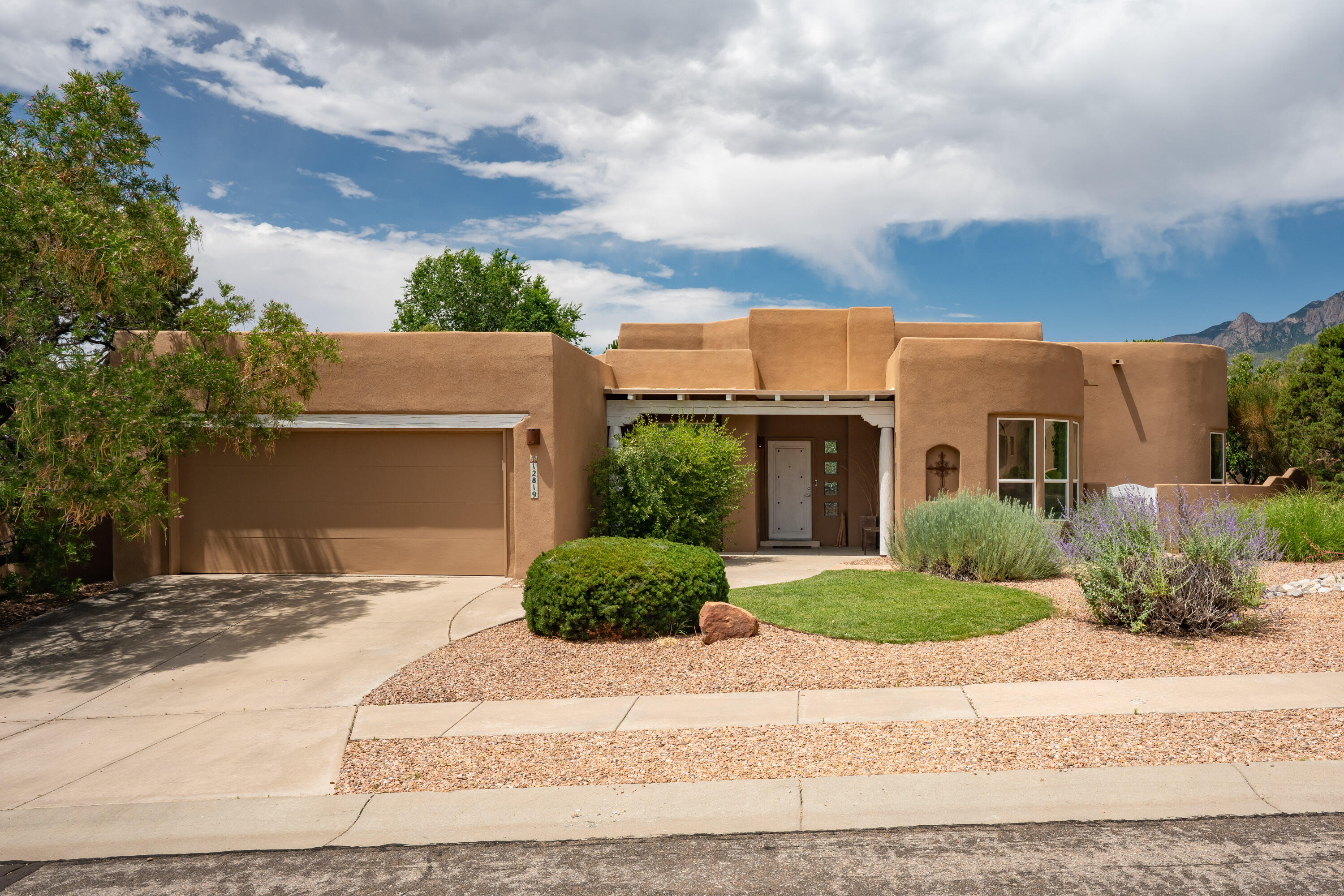 Exquisite Southwestern Contemporary 1 Story in High Desert! Corner Lot with Mountain Views, Big Windows, Great Natural Light, Sweet Backyard, & Nicely Updated with New Refrigerated HVAC, Windows New in 2024 & 2018, Travertine/ Wood Flooring, Granite Kitchen & Baths. Bright & Uplifting Vibes thanks to Expansive Windows & Open Floorplan that Comfortably Mingles Kitchen, Dining, & Living Areas. Inviting Backyard, Easily Accessible from Living Areas. Office/Bedroom with Built-In Desk, Cabinets, & Murphy Bed. Gated Sideyard with Convenient Trash Can Storage. Radon Mitigation System & WiFi Garage Opener. Family Room Furniture, TV, & Surround Sound Audio Components Convey! Most Other Furniture Negotiable. Well Maintained & Turnkey. Killer Value priced at the Average $/Sq Ft Sold for 2025 YTD!