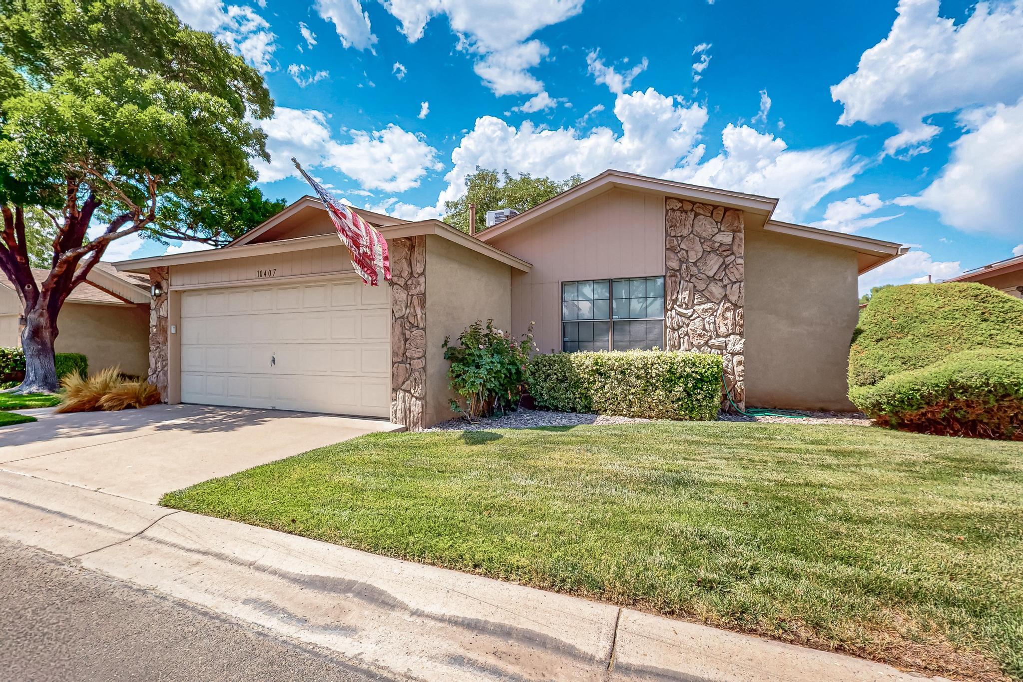 This home is perfect for that family that is looking for a great neighborhood to start a new family or to enjoy retirement as this subdivision offers a lot of amenities.  The views from the back of the house cannot get any better and being a step away from the park and walking distance to the clubhouse/pool.  The views of the Sandia Mountains is just an added bonus.  HOA includes, front yard Maintenance, 2 pools, 2 parks, pond & Waterfall, clubhouse, tennis courts, workout room & more!  MIUST SEE!