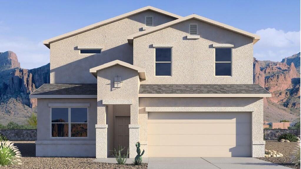 The San Juan plan provides that extra space you have always wanted. This gorgeous two-story home features four spacious bedrooms and three full baths with a full bedroom and bath on the first floor. The spacious primary bedroom is upstairs and separate from the secondary bedrooms for privacy. The kitchen provides lots of storage, tons of granite countertop space, and stainless steel appliances. Schedule your tour today to see this beautiful home and don't forget to ask about our BELOW MARKET mortgage rates