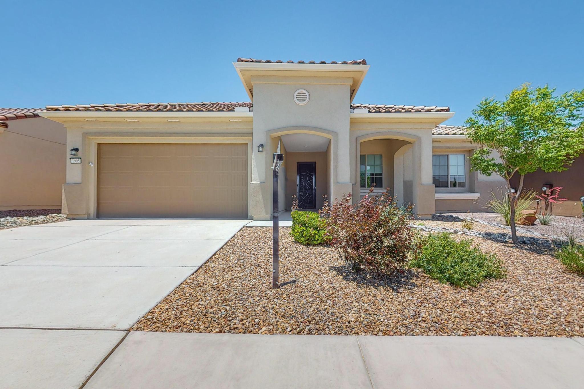 Gorgeous Home Located In Del Webb Mirehaven, a 55+ Resort-Style Community! This 'Pursuit' has 2068SF, and Offers 2 BR's, 2 BA's, Office/Den, Beautiful Kitchen,  Extended 4FT Garage w/extra storage! Home backs to open space!! There are many builder upgrades: Bow Window's at the Dining Room and Owner's Suite, French Doors at the Office/Den, Wood Look Tile, Beautiful Granite and Splash in the Kitchen, Cabinets have Pull-Out Drawers, Convection/Microwave, Wall Oven, Gas Cooktop,  Large Island,  Owners Bath has large Shower with Tile Surround, Large WIC. Owners added Ceiling Fans and had the Backyard  Patio Extended with a Pergola Cover and all the patio plus extension have pavers! Backyard has Turf and was professionally landscaped! The Sandia Amenity Center has Daily Activities,...See More!
