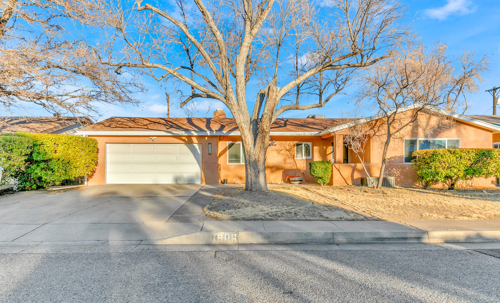 Wonderful single story home situated on a cul-de-sac near UNM North Campus!  This light filled property features: Multiple living areas including a great room adorned with bookshelves & cozy fireplace, Bonus/flex room, NO carpet, Beautifully finished wood floors, Chef's kitchen w/ granite countertops, breakfast nook & lots of cabinet space, Large primary suite w/ walk in closet & en-suite bath,  3 additional spacious bedrooms, Guest bath w/ double sinks & granite counters, Oversized, finished 2 car garage w/ room for storage, a sink in laundry area & pull down stairs to the attic!  Large yard w/ patio, lawn & garden/storage shed. ALL NEW in 2022: Plumbing, Electrical Panel, Whole house potassium water softener & Reverse osmosis system.  Don't miss this turn-key property!