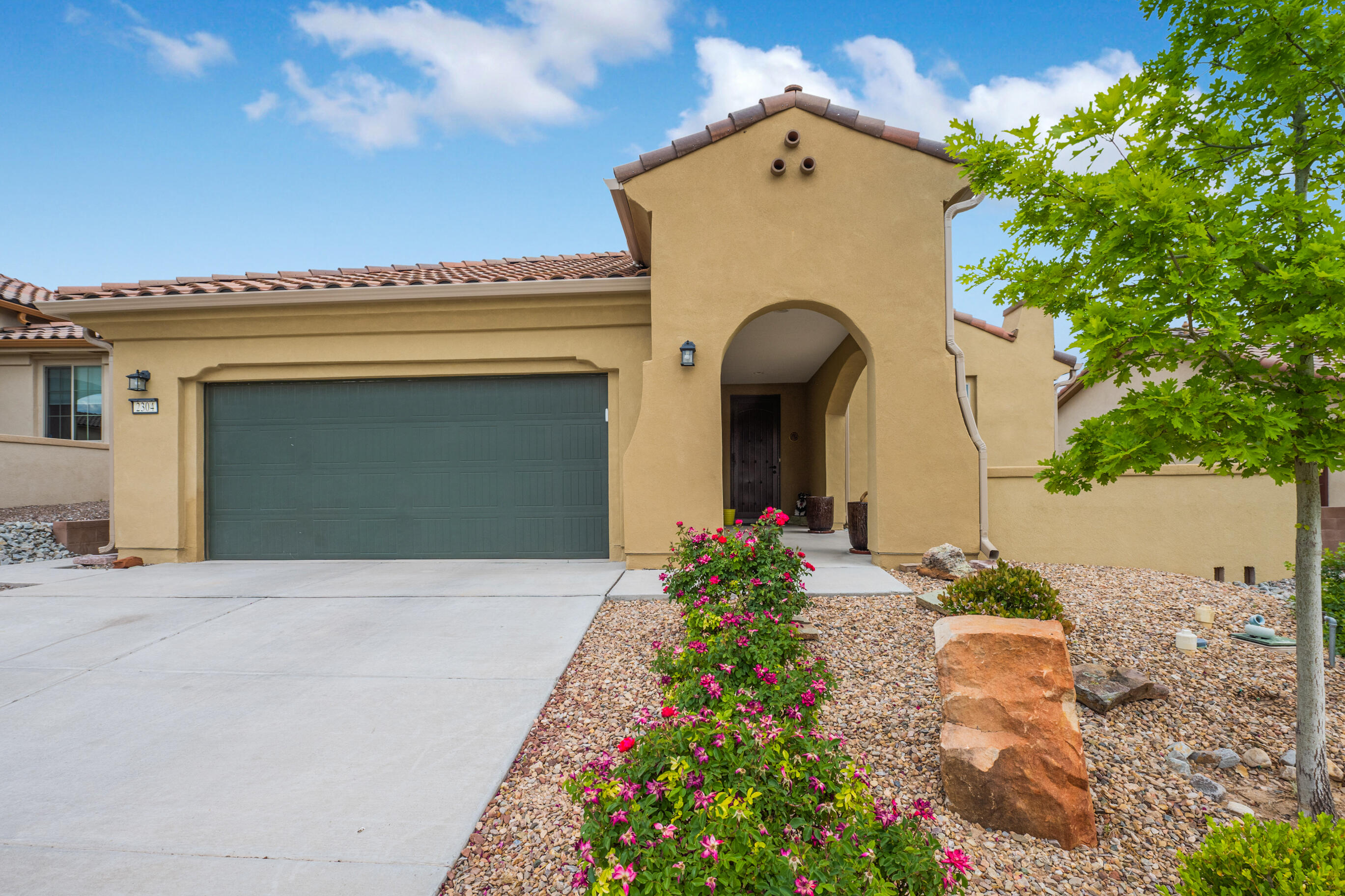 VIEWS, VIEWS, VIEWS! BEAUTIFUL ONE STORY HOME SITUATED ON A PREMIUM VIEW LOT LOCATED IN THE EXCLUSIVE 55+GATED COMMUNITY OF DEL WEBB MIREHAVEN!! Built in 2019, this 'Sanctuary' floorplan has approx. 1850 SF, 2 BRs plus and Office/Den, 2 Baths, Oversized 2  CG w/ 4FT Extension! Views of the Sandia & Manzano Mts and City are seen from the Living Room, Dining Room, Kitchen and Primary Bedroom!  Home Features: Gorgeous Tile Flooring, High End Ceiling Fans & Lighting, Kitchen has a large island w/raised dishwasher, beautiful Granite & Splash, Pantry, Gas Cooktop & Range Hood, Beautiful Cabinetry w/plenty of storage! Primary BR has a Bay Window, Large WIC, DBL Sinks, Full Guest Bath, Added Cabinets in Laundry! Custom Landscaped Backyard! You'll Love the Sandia Amenity Center!!