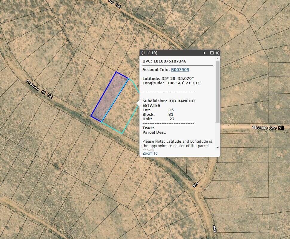 5020&5024 Fostoria Street NE, Rio Rancho, New Mexico 87144, ,Land,For Sale,5020&5024 Fostoria Street NE,1059560