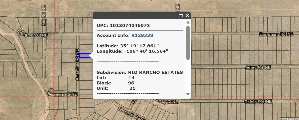 3814 Amantius Road NE 21, Rio Rancho, New Mexico 87144, ,Land,For Sale,3814 Amantius Road NE 21,1059844