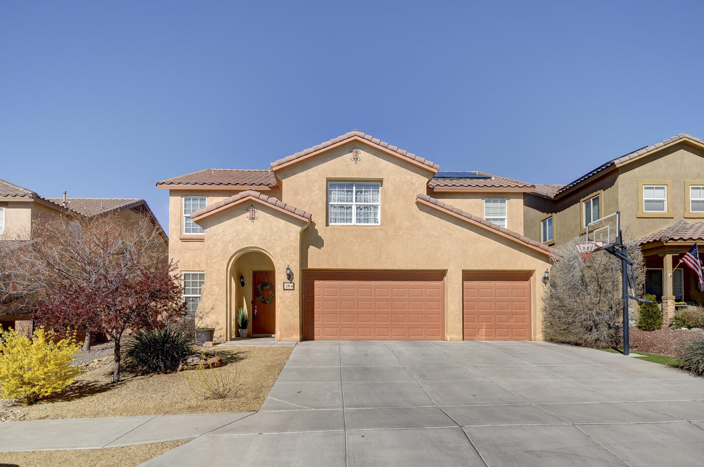 Who wants a beautiful in-ground pool with an attached jacuzzi?  What about a big house with a small electric bill each month?  That's what you get when you buy a this house with its beautiful backyard and OWNED solar panels.  This 2 story, 4 bedroom, 3 living area home may just be the house for you.  Located in the desirable Loma Colorado neighborhood,, the sellers of this house have taken immaculate care to make sure it's ready for its new owner.  One bedroom and bathroom downstairs with a huge loft, 3 bedrooms, and 2 full bathrooms upstairs provides ample room for your family and guests.  Beautiful granite counters in the kitchen.  The refrigerator, microwave, washer, and dryer all convey.  Located just minutes from grocery stores, Target, Wal-mart, restaurants, and health facilities.