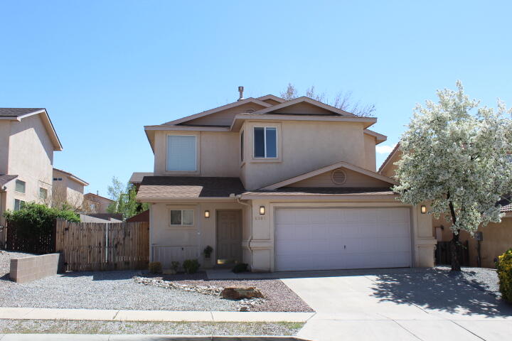 Open House 4/20 from 11:00 -3:00 pm.A beautiful home in sought after La Cueva School District. Bright Open Floor Plan with Large Family Room &  Kitchen w/dining area, breakfast bar and pantry.  Updated kitchen with new cabinets, granite countertops, sink/faucet and laminate flooring. Updated bath downstairs. Spacious Primary Bedroom has an ensuite bath with double sinks and walk-in closet. Custom Douglas Window Blinds and new Ceiling Fans w/remotes throughout.  Upgraded to Refrigerated air in 2022. Water Heater & Furnace in 2022. Fully landscaped yard with auto sprinklers. Large Covered Patio, a 12X12 Storage Shed  & backyard access to store those extra toys. Home is conveniently located to Paseo Del Norte, I-25, restaurants, shopping & employment. Call to schedule a showing before it's g