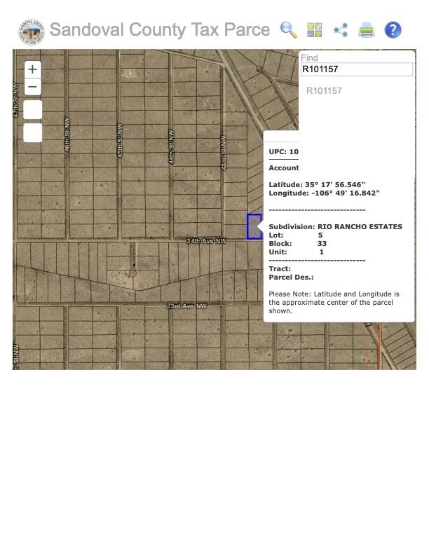 Block 33, Lot 5, Unit 1, Rio Rancho, New Mexico 87144, ,Land,For Sale, Block 33, Lot 5, Unit 1,1061323