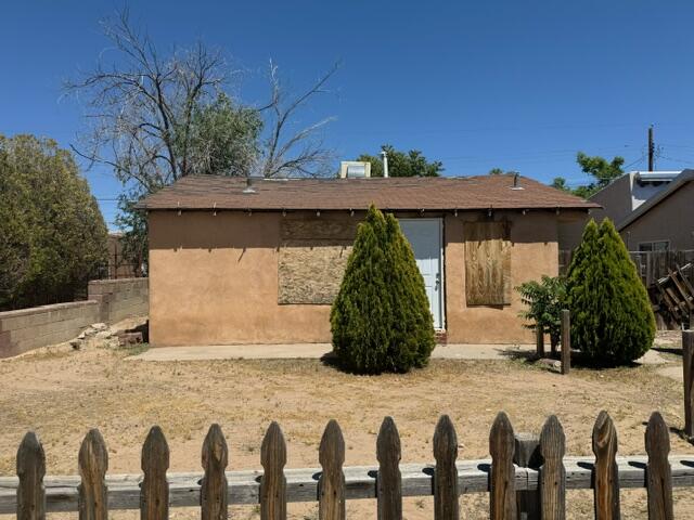 1 Bedroom 1 Bath home. The home has substantial fire damage. This home  has been deemed substandard by the city of Albuquerque. Seller is selling the home AS IS. Storage unit in backyard.