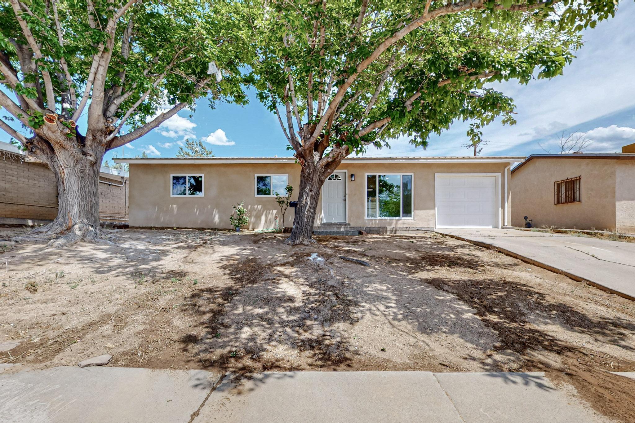 LOCATION. Close to base, freeway and shopping! New metal room, HVAC, refrigerated air, stucco, windows, appliances, LV flooring, cabinets, bathroom. New LG appliances that convey with the home! Won't last! Must see! Large yard ready for you to landscape.