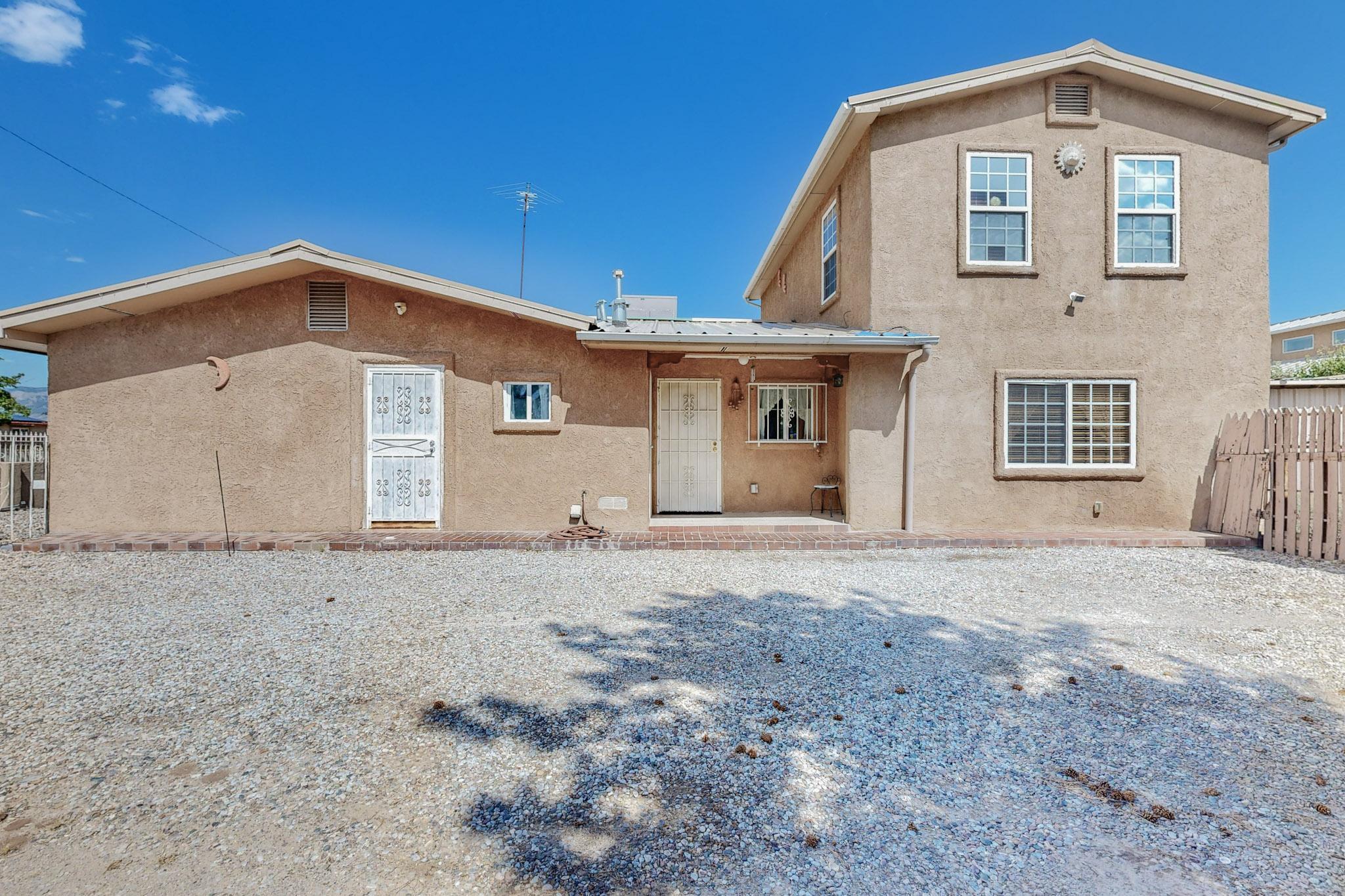 Introducing a charming home in the adorable North Valley area, near to Indian Pueblo Cultural Center, conveniently close to shopping I-40, 7 minutes to Sawmill Market and 6 minutes from the Old Town. Refrigerated air, Metal Roof, Backyard access, walled-in front yard. Spacious kitchen and stainless-steel refrigerator, Good sized Master Bedroom. Give your favorite realtor a call today and schedule it asap! DON'T MISS OUT ON MAKING THIS HOUSE YOUR HOME! Floor plan and room sizes will be uploaded once floor plan is received on 7/7