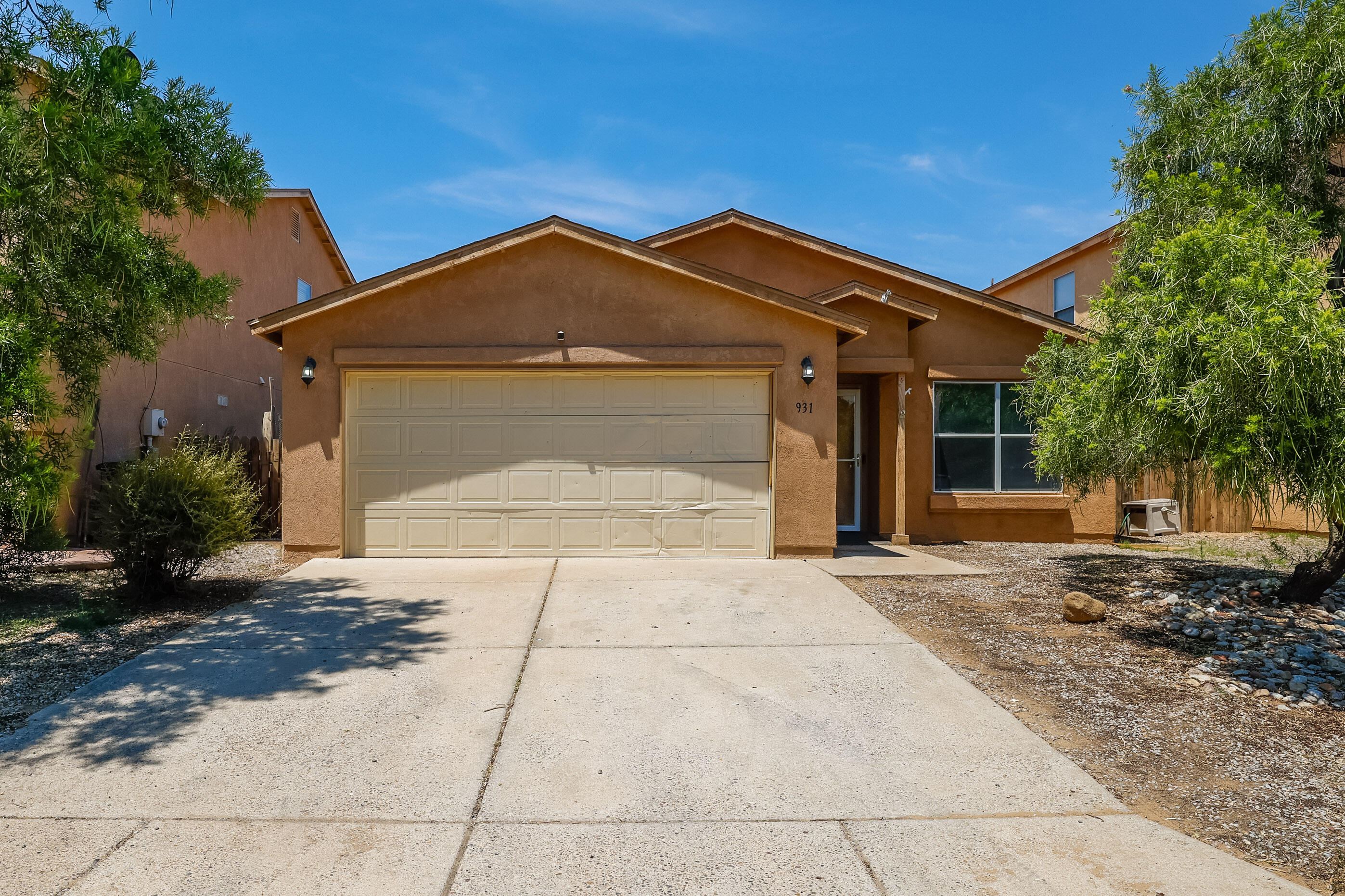 Welcome home! This 3-bed, 2-bath home is a blend of modern living and eco-friendly design. Featuring OWNED solar panels, this home ensures energy efficiency and significant cost savings. The open floor plan spans 1,503 sqft, offering ample room for both relaxation and entertainment. The property includes a refrigerated air 2-car garage with storage. Step outside to a walled backyard, a great for outdoor activities, gardening, or hosting gatherings with friends and family.  This home offers easy access to local amenities, schools, Kirtland AFB and parks, making it an ideal choice for anyone looking to enjoy a balanced lifestyle. Don't miss the opportunity to make this beautiful, eco-friendly home yours and experience the perfect combination of luxury, comfort, and sustainability!