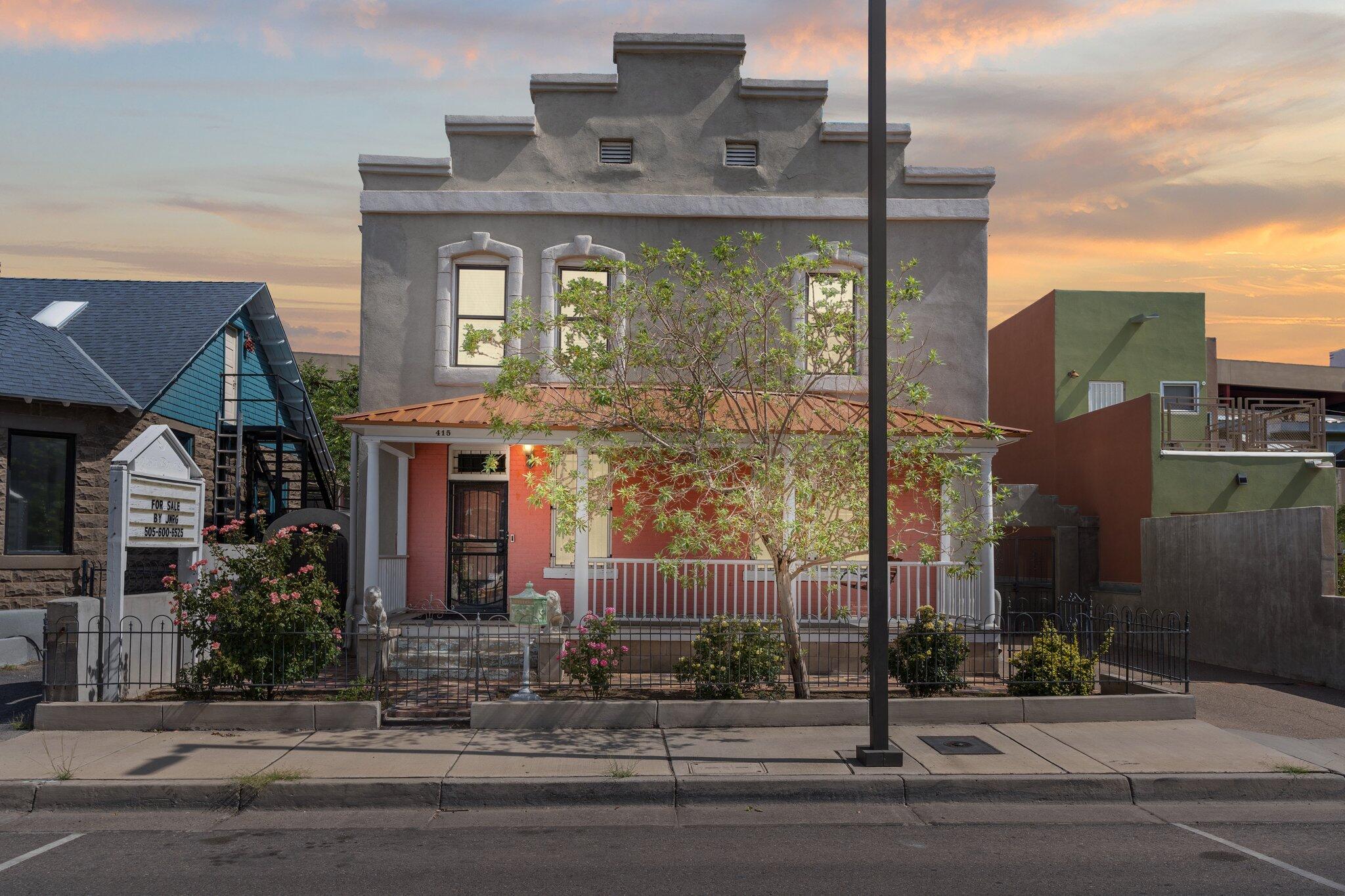 Discover a piece of Albuquerque's past with this stunning 2-story historic property, built in the early 1900s. This grand residence, with its striking curb appeal, features 6 bedrooms/3 baths, blending timeless charm w/original details like elegant woodwork and vintage hardware that create an atmosphere filled with character. The home boasts covered front and back porches, perfect for enjoying the spacious backyard. With its prime location, you're just steps away from the vibrant culture, dining, and entertainment that downtown Albuquerque is known for. Whether restoring a classic home, creating a unique urban residence, or establishing a charming bed and breakfast, this property offers a rare opportunity to own a slice of history. Make it yours and create something truly unforgettable!