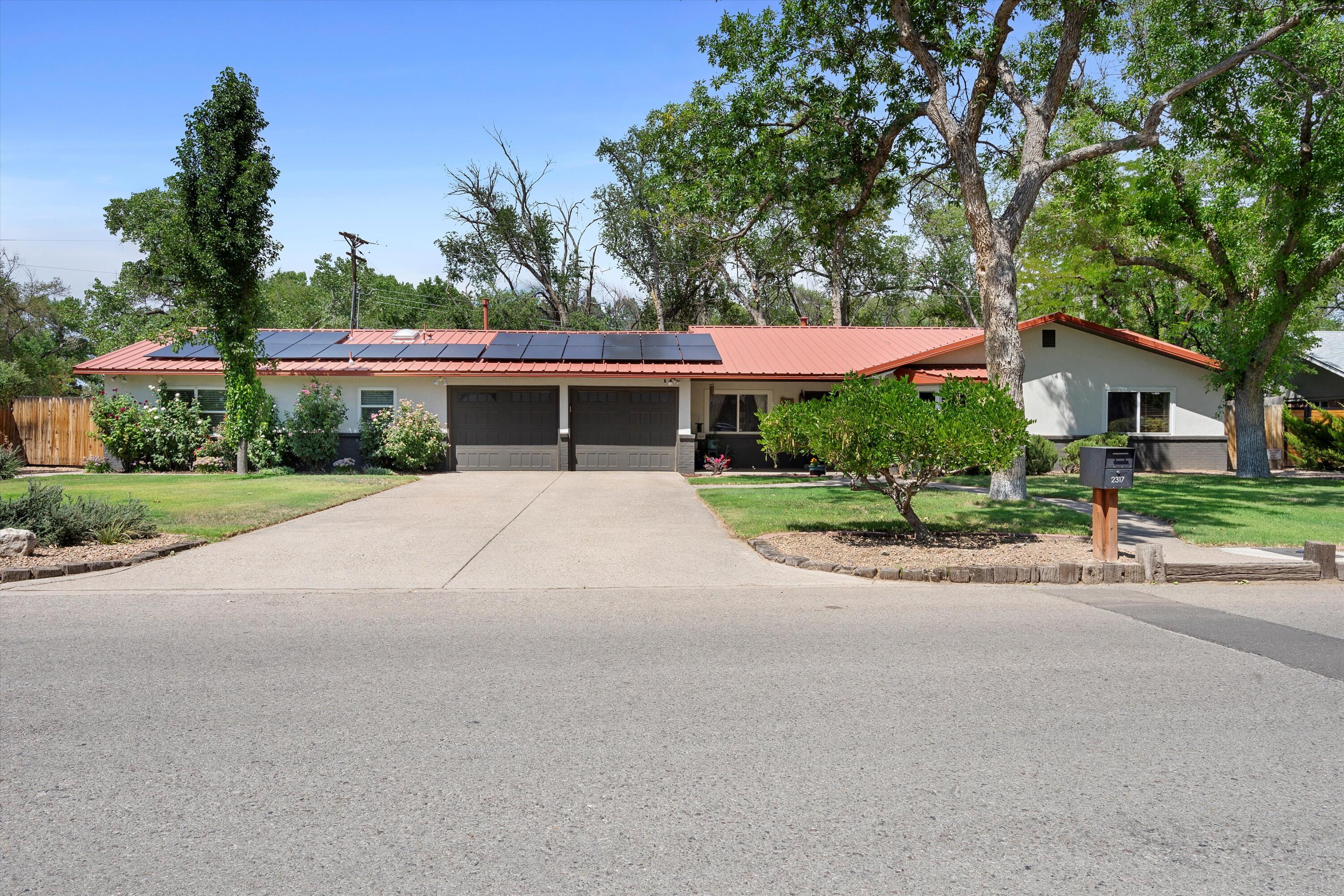 Welcome to this beautiful home in Dietz Farm on over 1/3 of an acre.  This property features an attached casita for those looking for additional living quarters. Main house offers 4 bedrooms plus a bonus room at the front of the home which could make for a great office, den, or flex space. You'll love the open kitchen with ample storage and stainless appliances. Updates include solid wood doors, primary shower remodel, and the sellers had solar installed which virtually eliminates your PNM bill, currently about $8/month. The casita features 2 entrances, new tile, newer HVAC & appliances. Functional layout including a dining space, living area with fireplace as well as a bedroom. Relax in the lovely backyard which features a syn lawn, tall trees and a hot tub.  This one is move in ready.