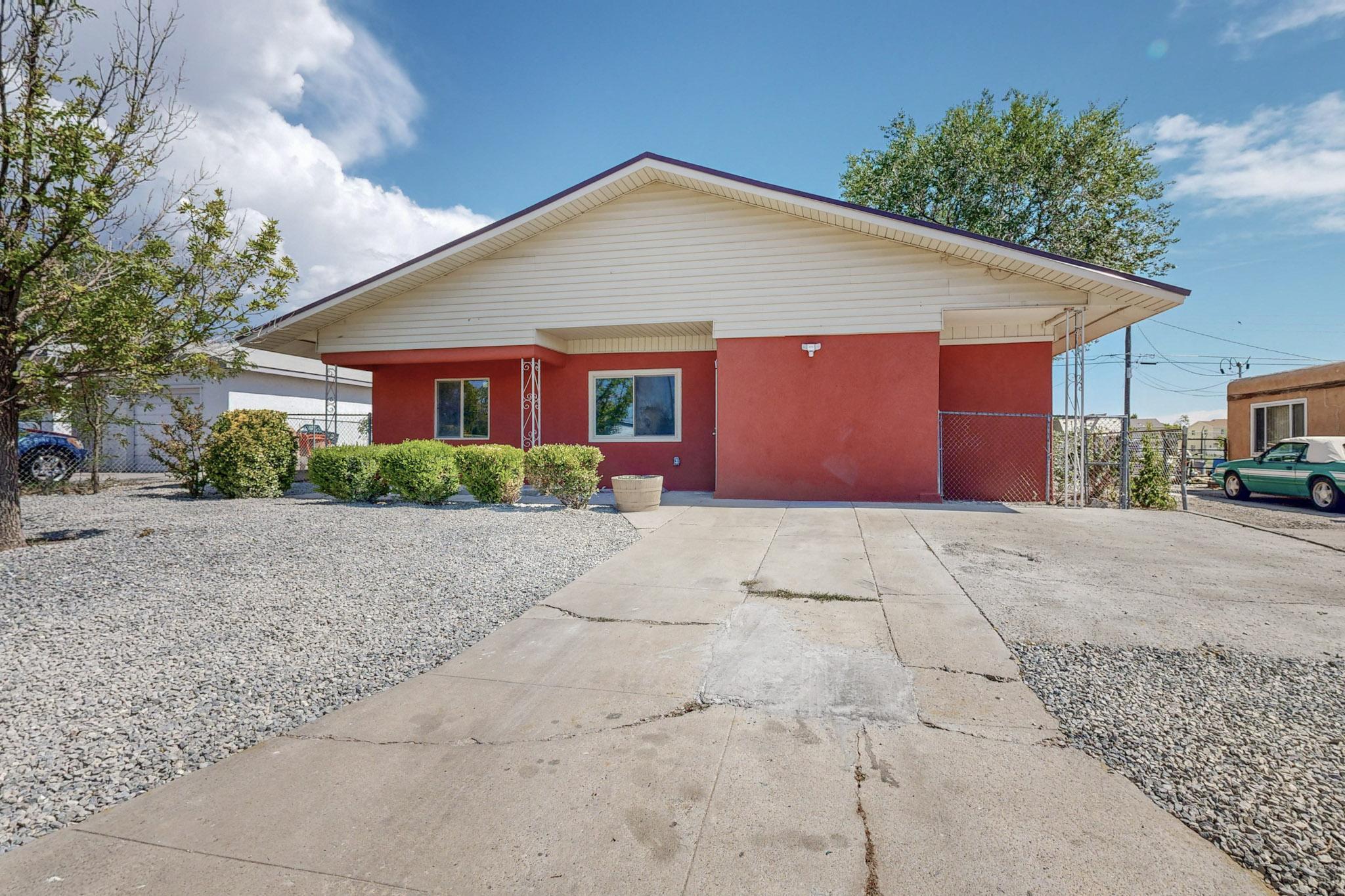 This fully renovated 4-bedroom, 2-bath home offers a great opportunity for you. Situated near Kirtland Air Force Base on a quiet street, it features a spacious kitchen and a fantastic backyard with a storage shed. Recent updates include a brand new tankless water heater, refrigerated air, new stucco, granite countertops, new kitchen cabinets, recessed lighting, new French doors at the back, and luxury vinyl flooring. Come and see this home--make it yours today.